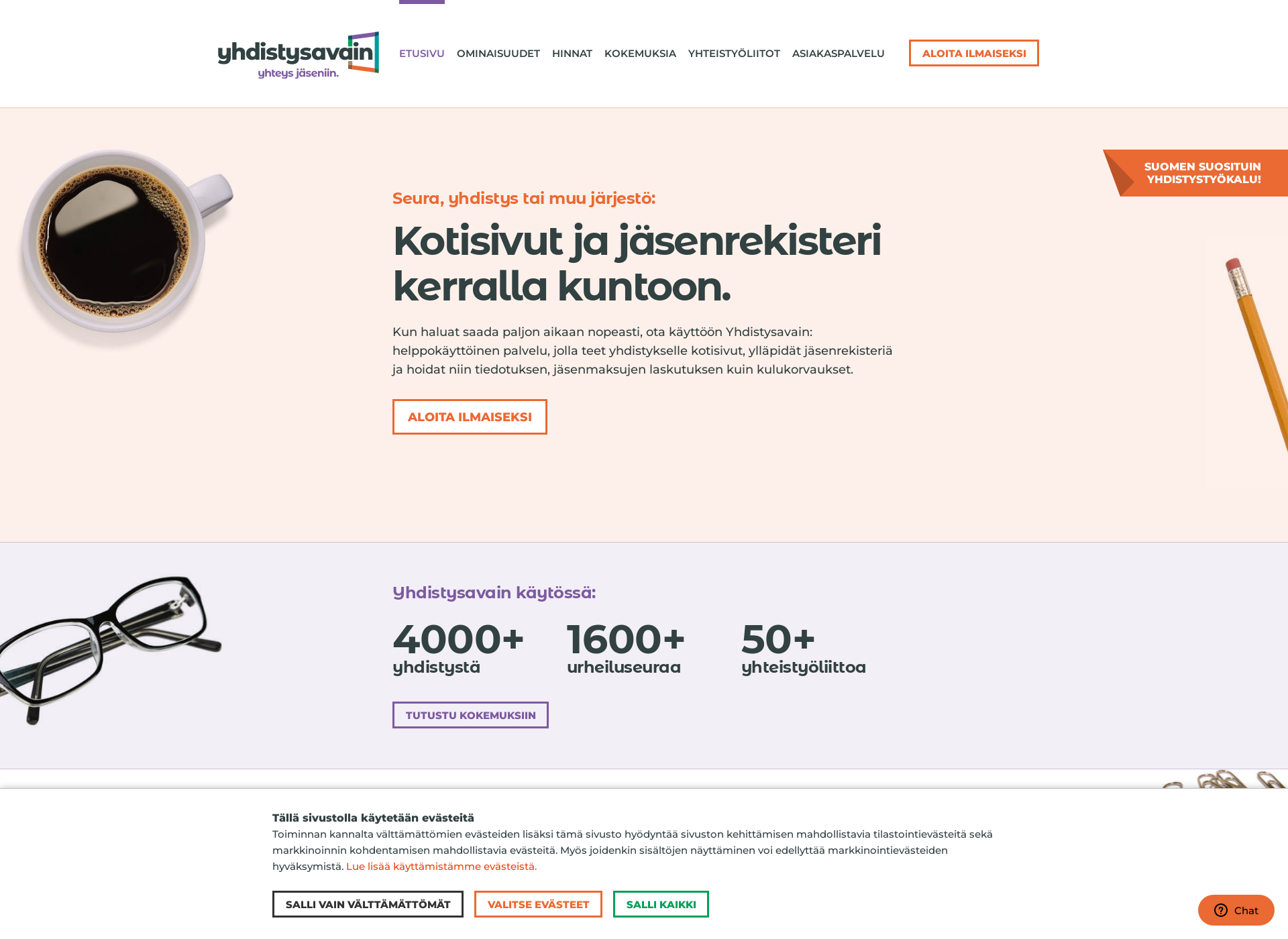 Screenshot for yhdistysavain.fi