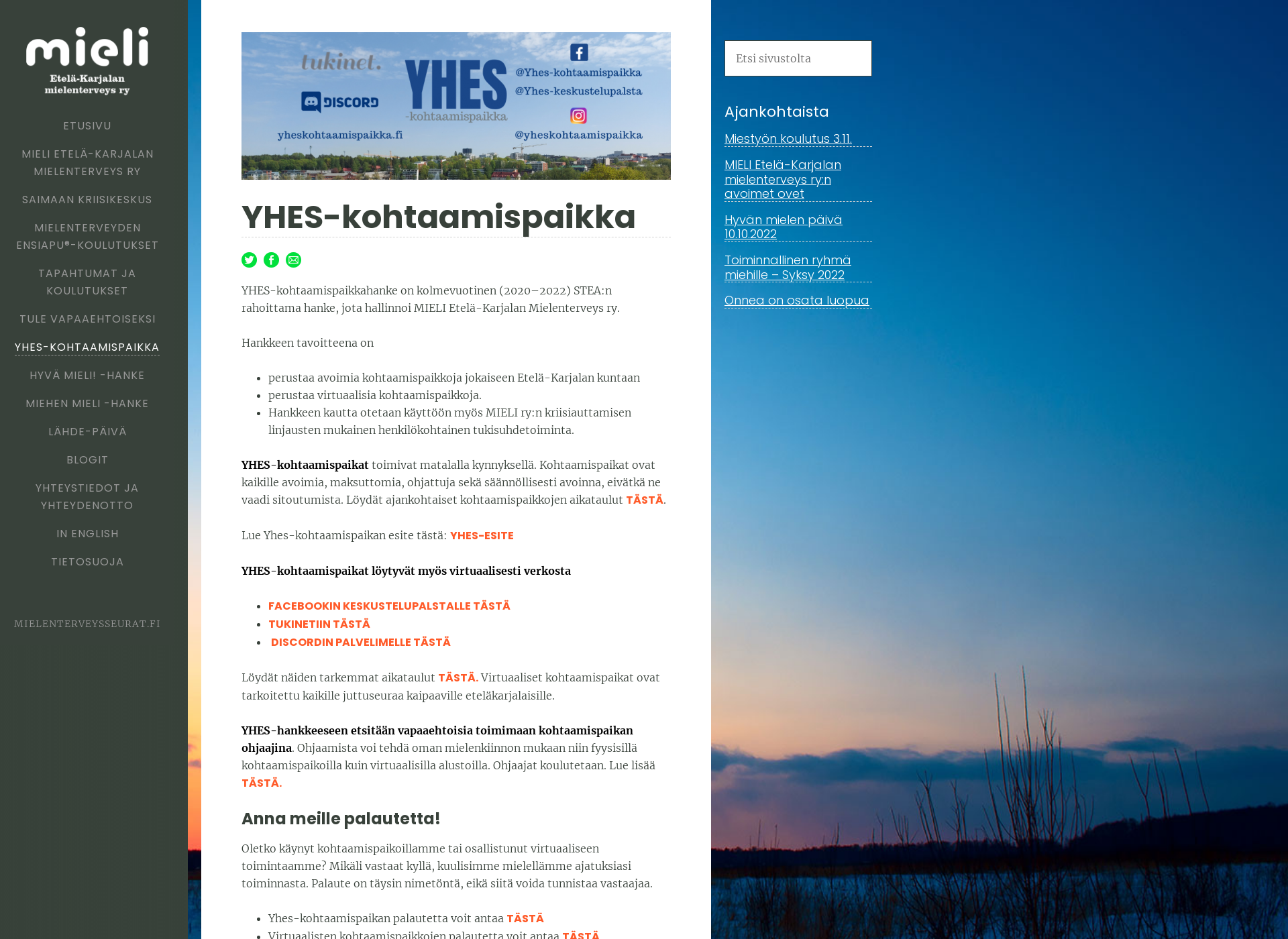 Screenshot for yheskohtaamispaikka.fi