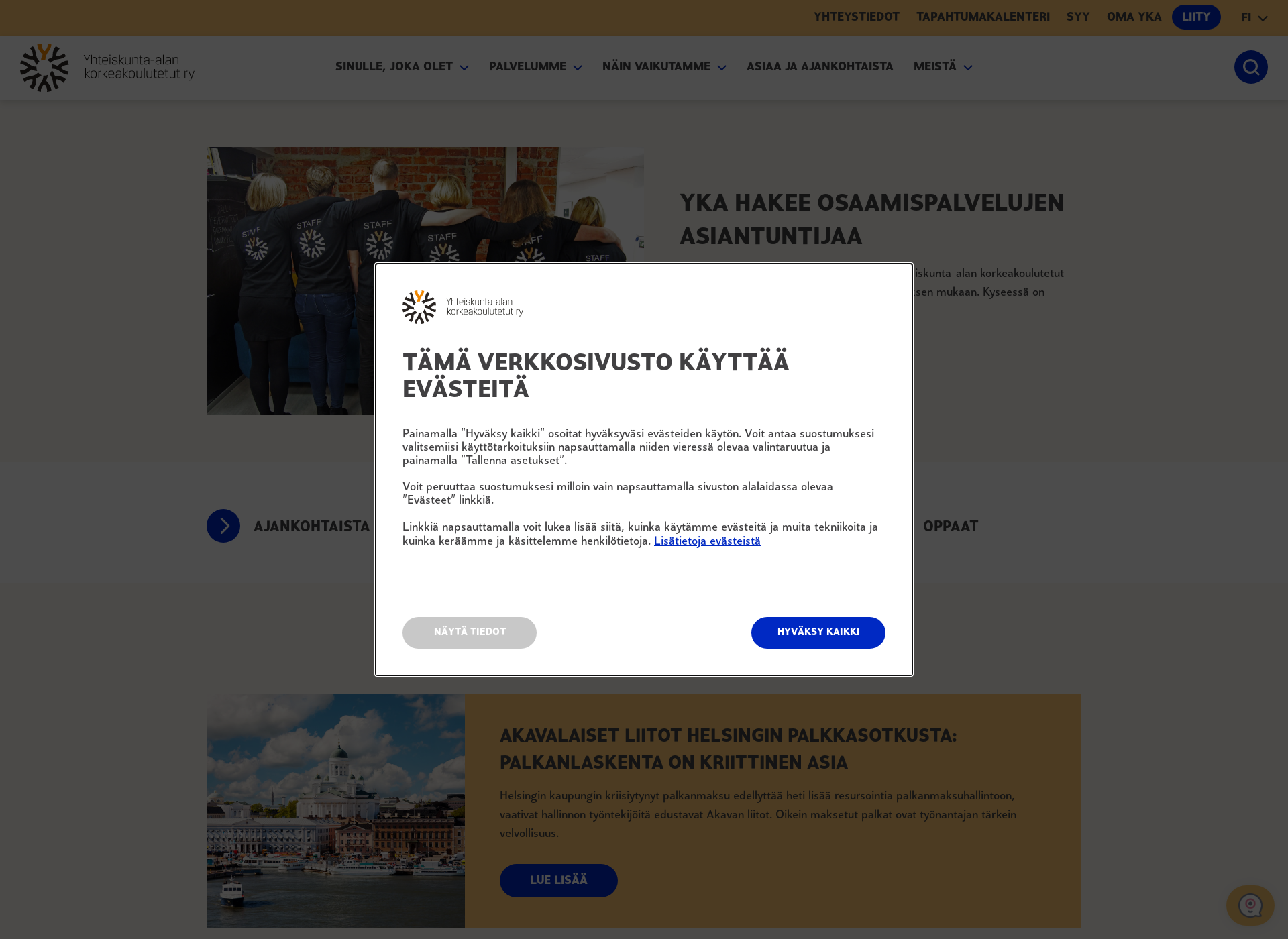 Näyttökuva yhteiskunta-ala.fi