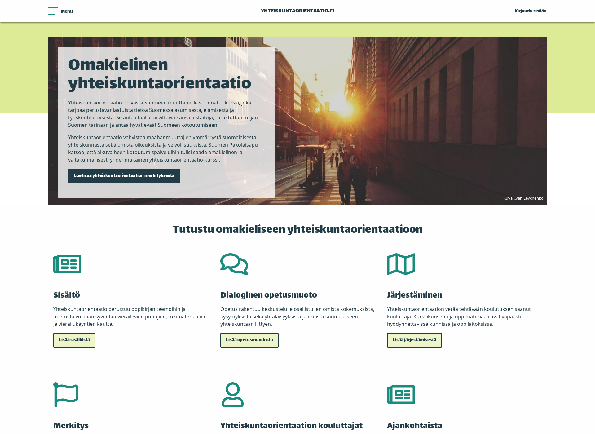 Screenshot for yhteiskuntaorientaatio.fi