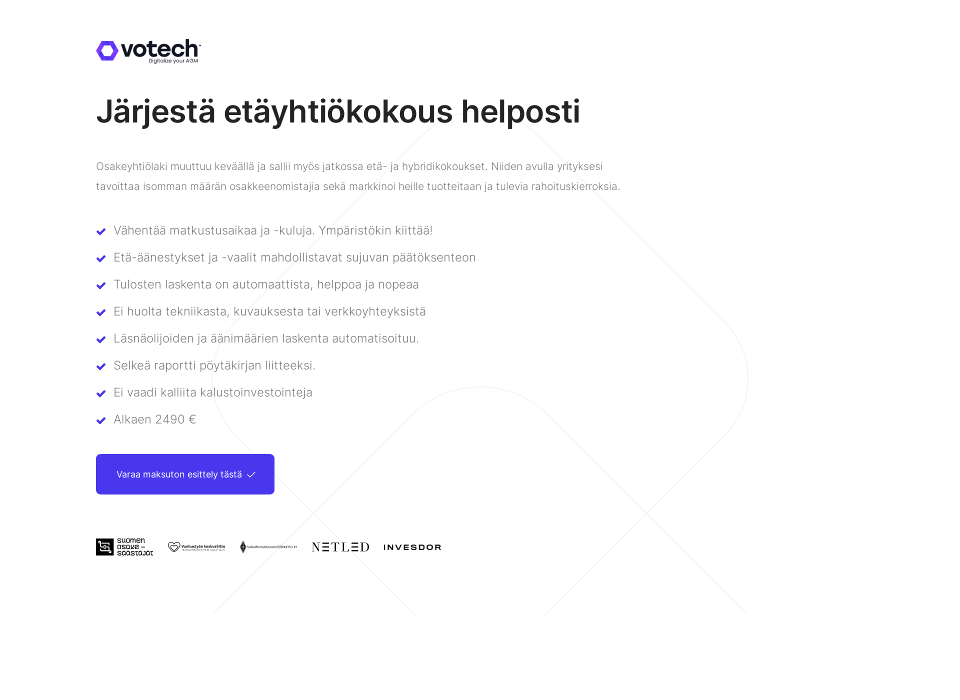 Skärmdump för yhtiokokousetana.fi