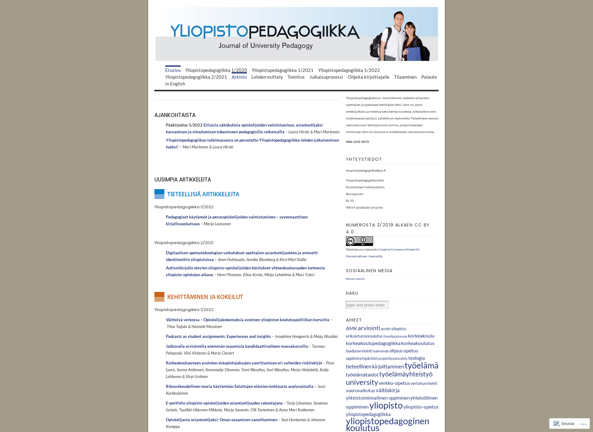 Screenshot for yliopistopedagogiikka.fi
