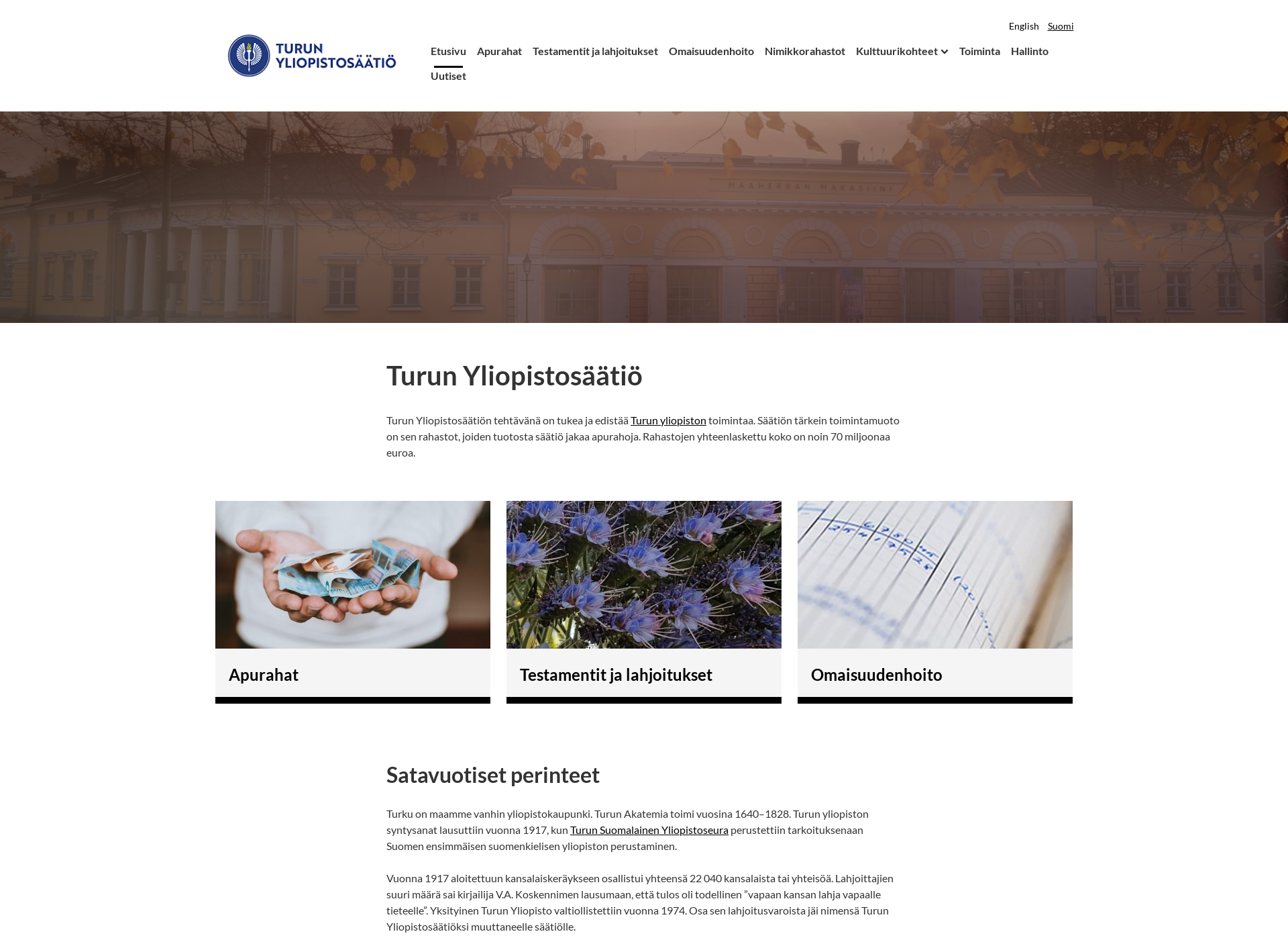 Screenshot for yliopistosaatio.fi