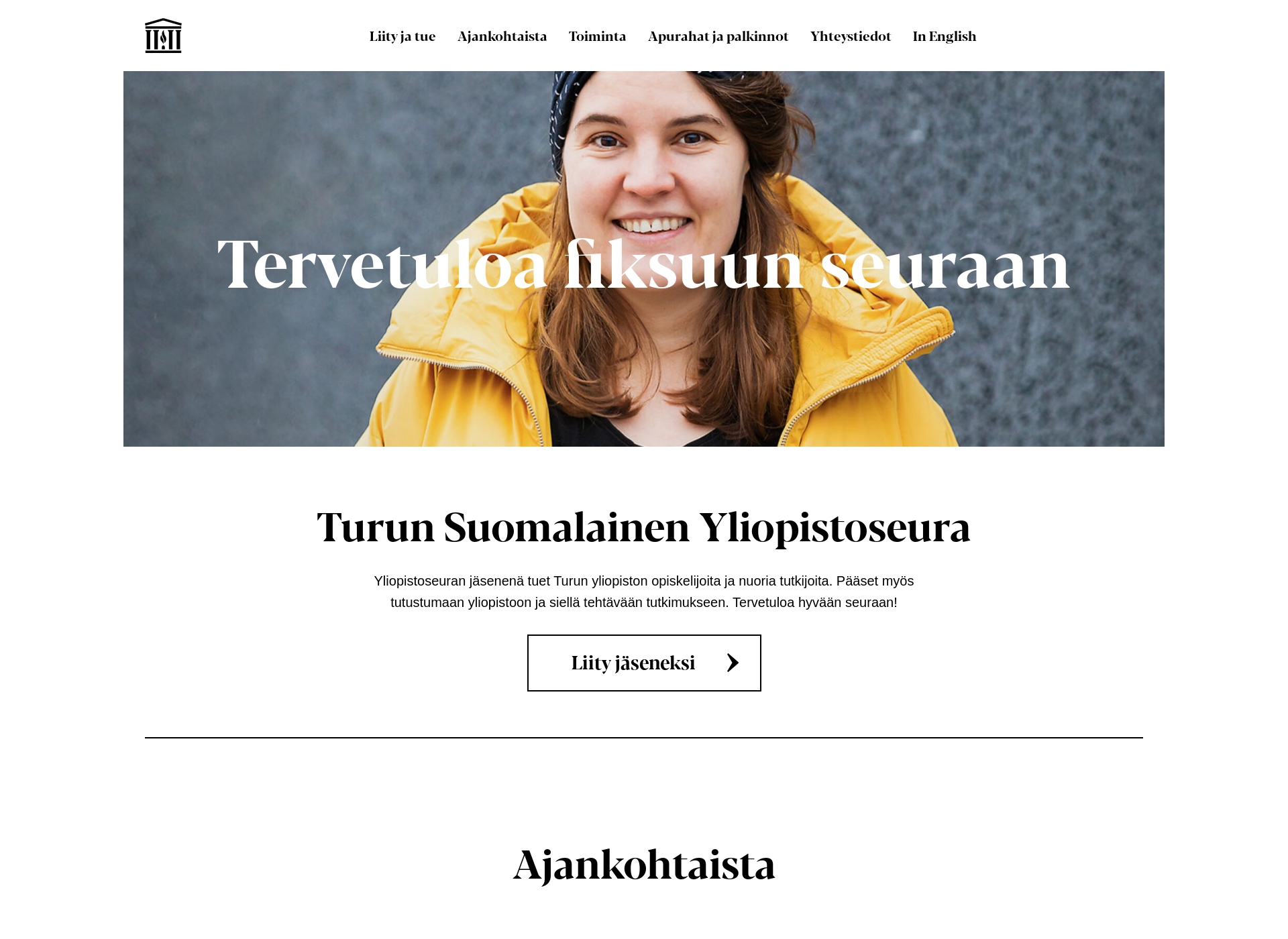Skärmdump för yliopistoseura.fi