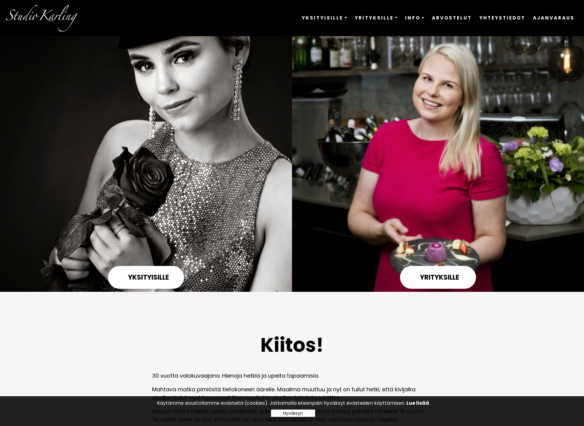 Skärmdump för ylioppilaskuvaus.fi