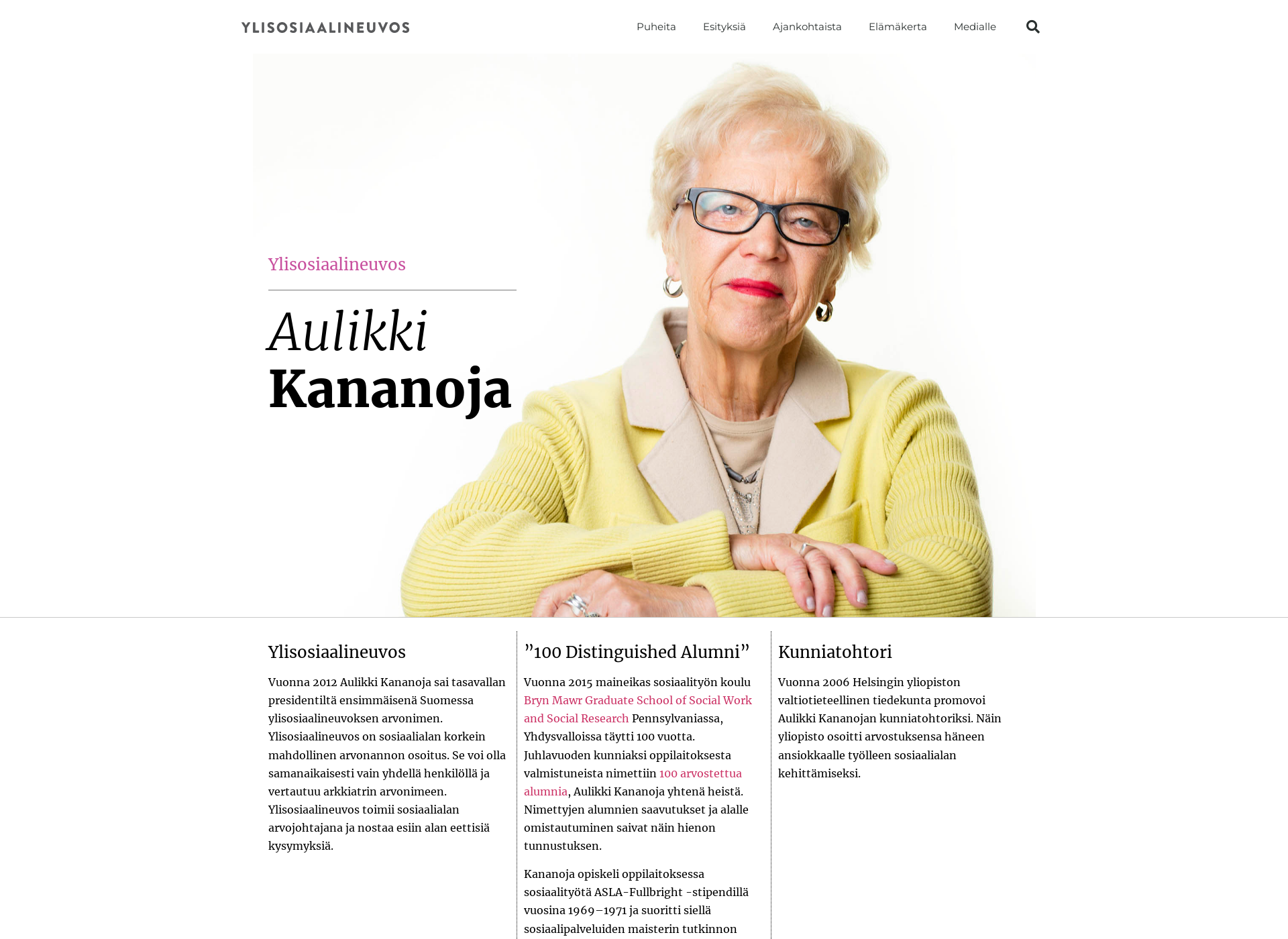 Skärmdump för ylisosiaalineuvos.fi
