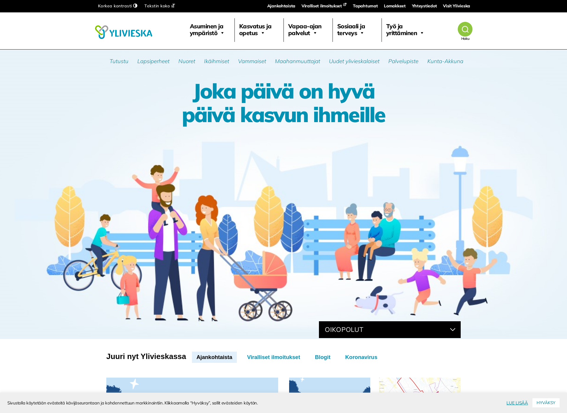 Skärmdump för ylivieska.fi