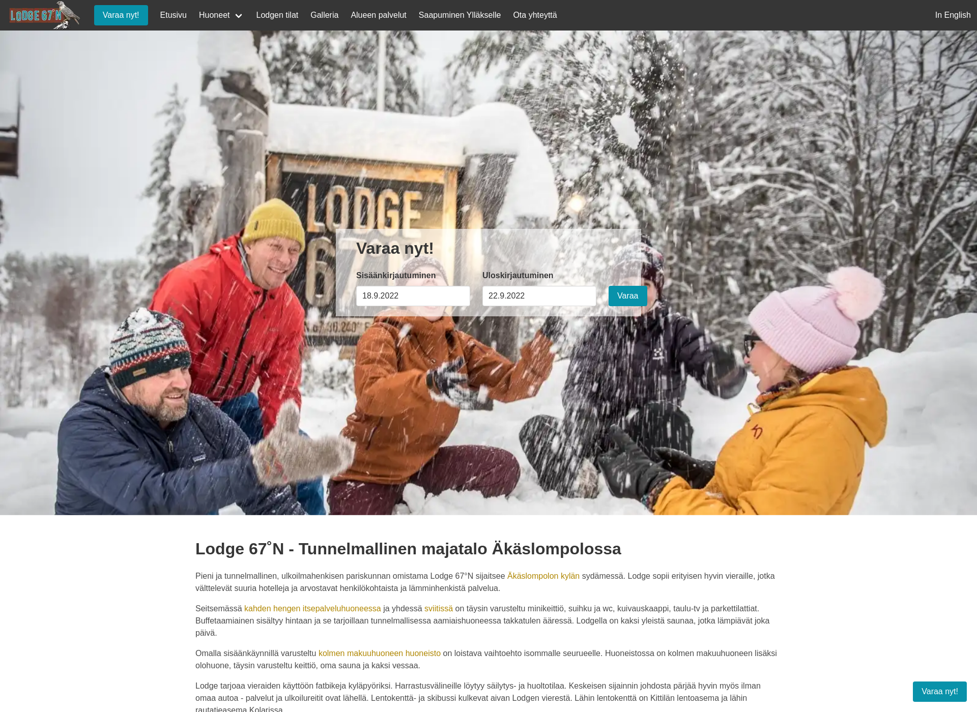 Screenshot for yllaslodge.com