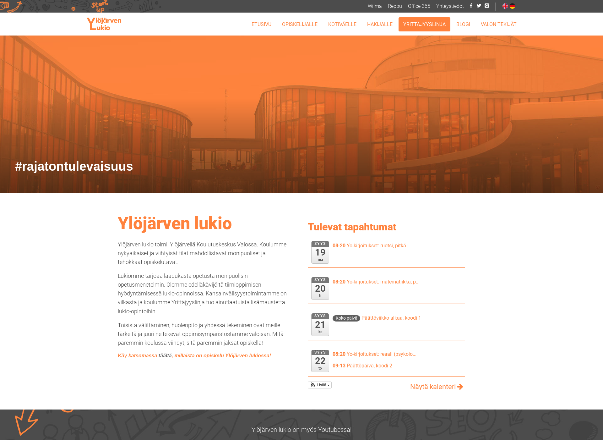 Skärmdump för ylojarvenlukio.fi