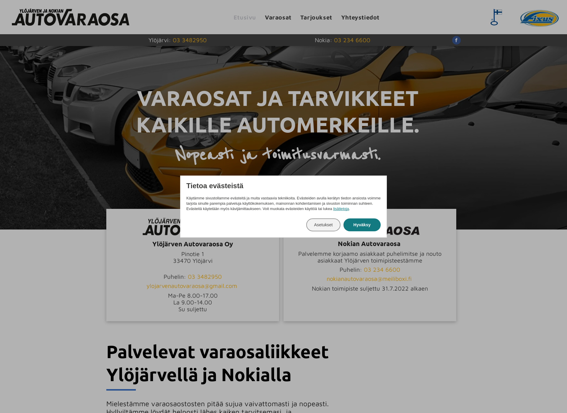 Screenshot for ylöjärvenautovaraosa.fi