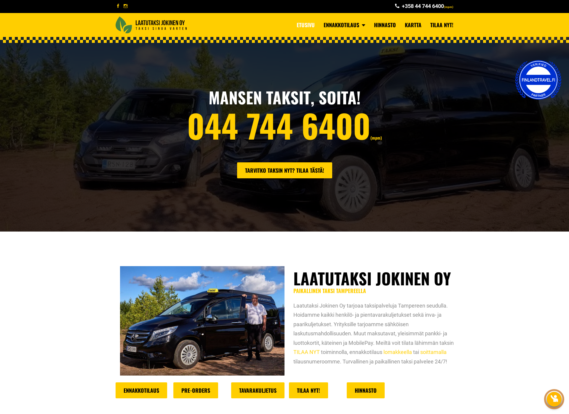 Screenshot for ylöjärvitaksi.fi