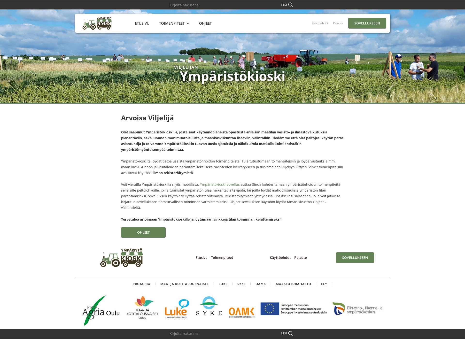 Screenshot for ymparistokioski.fi