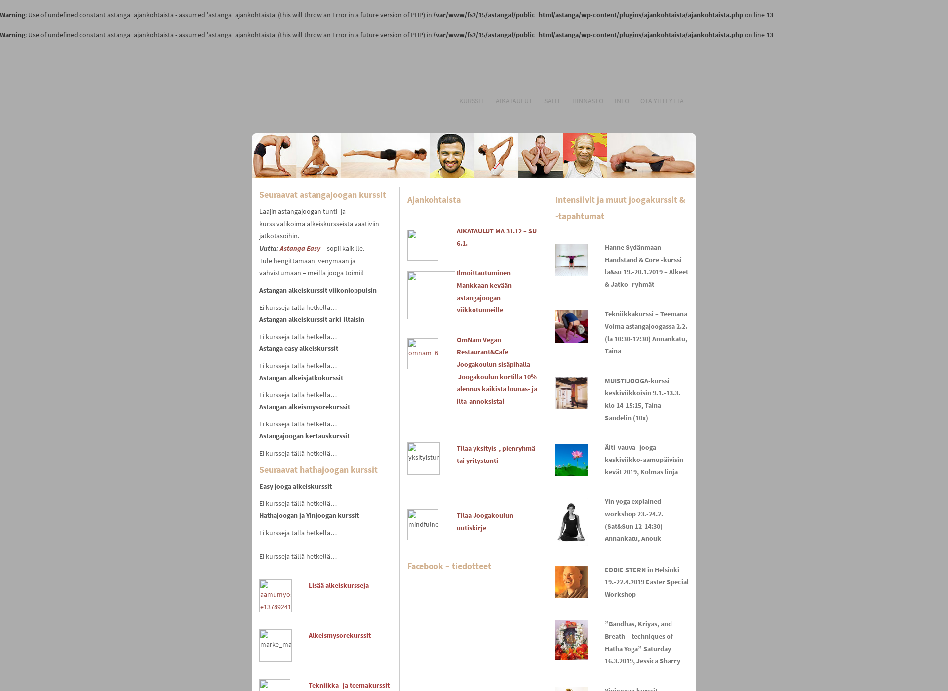 Skärmdump för yogamala.fi
