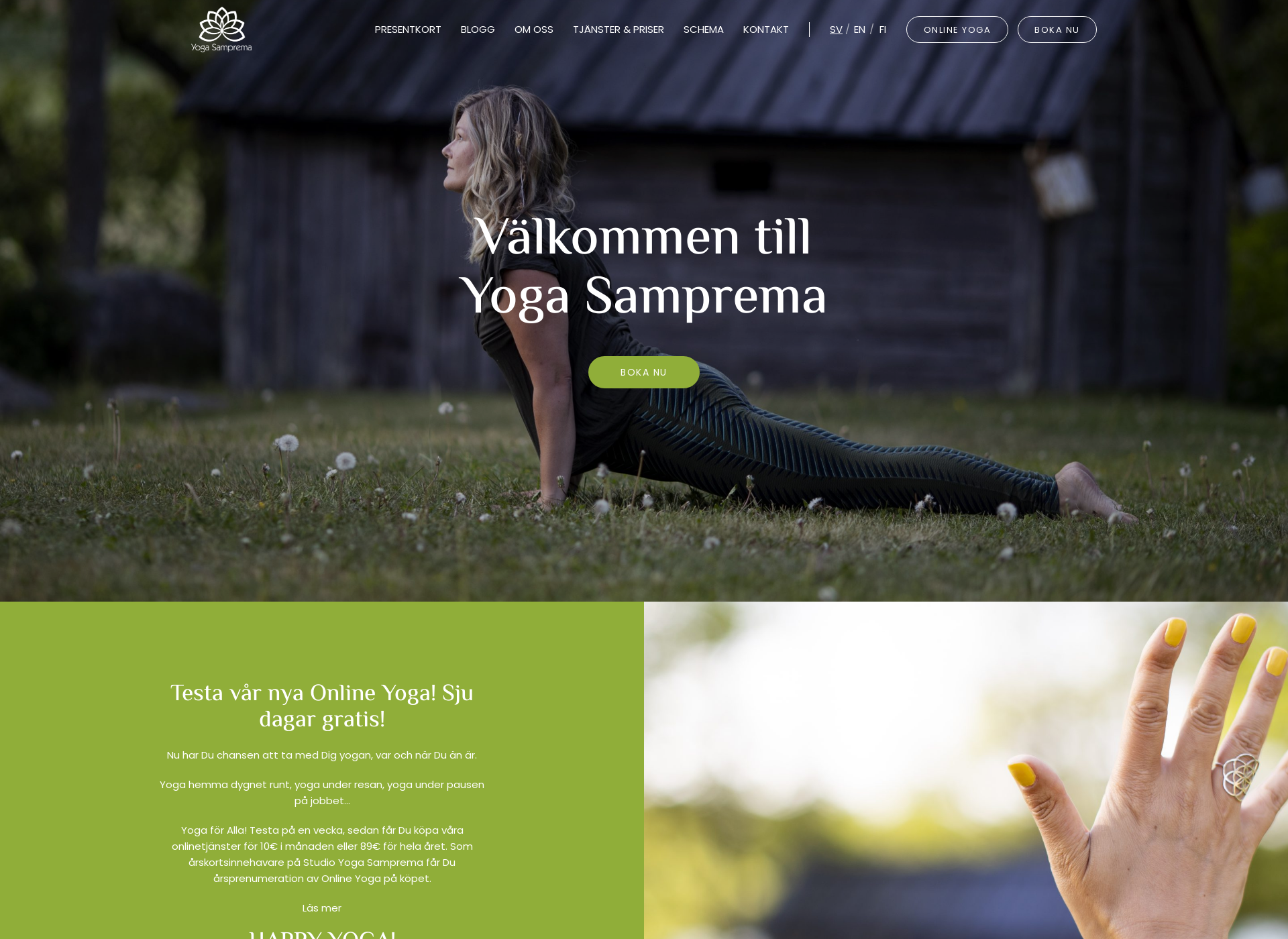 Skärmdump för yogasamprema.com