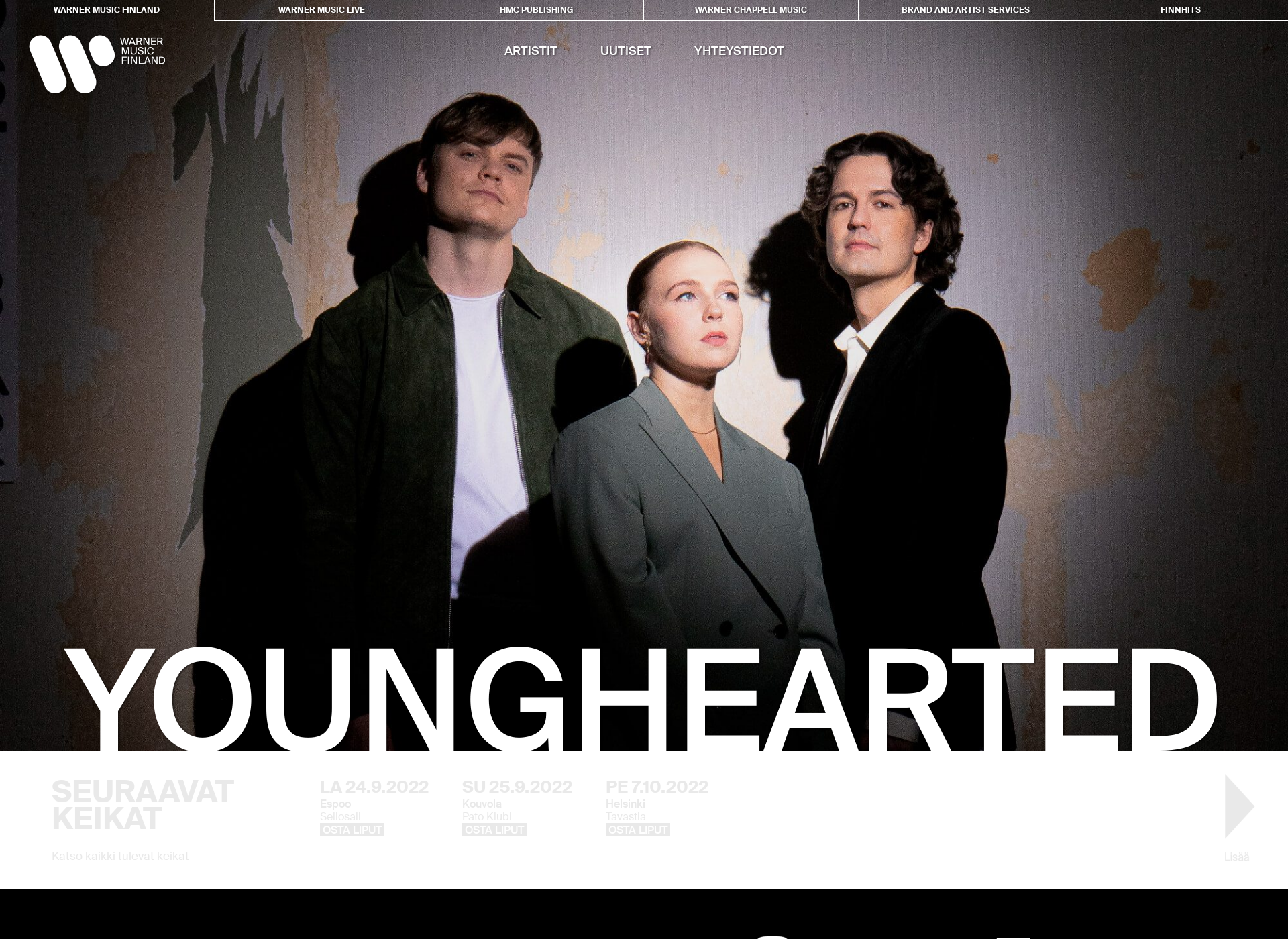 Skärmdump för younghearted.fi