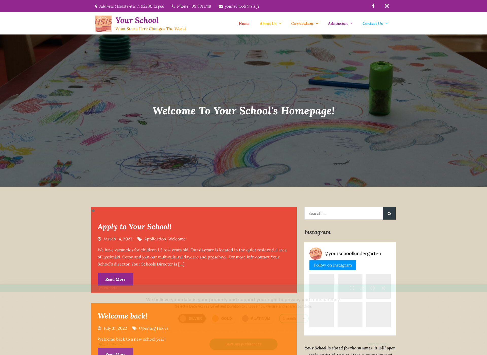 Screenshot for yourschool.fi