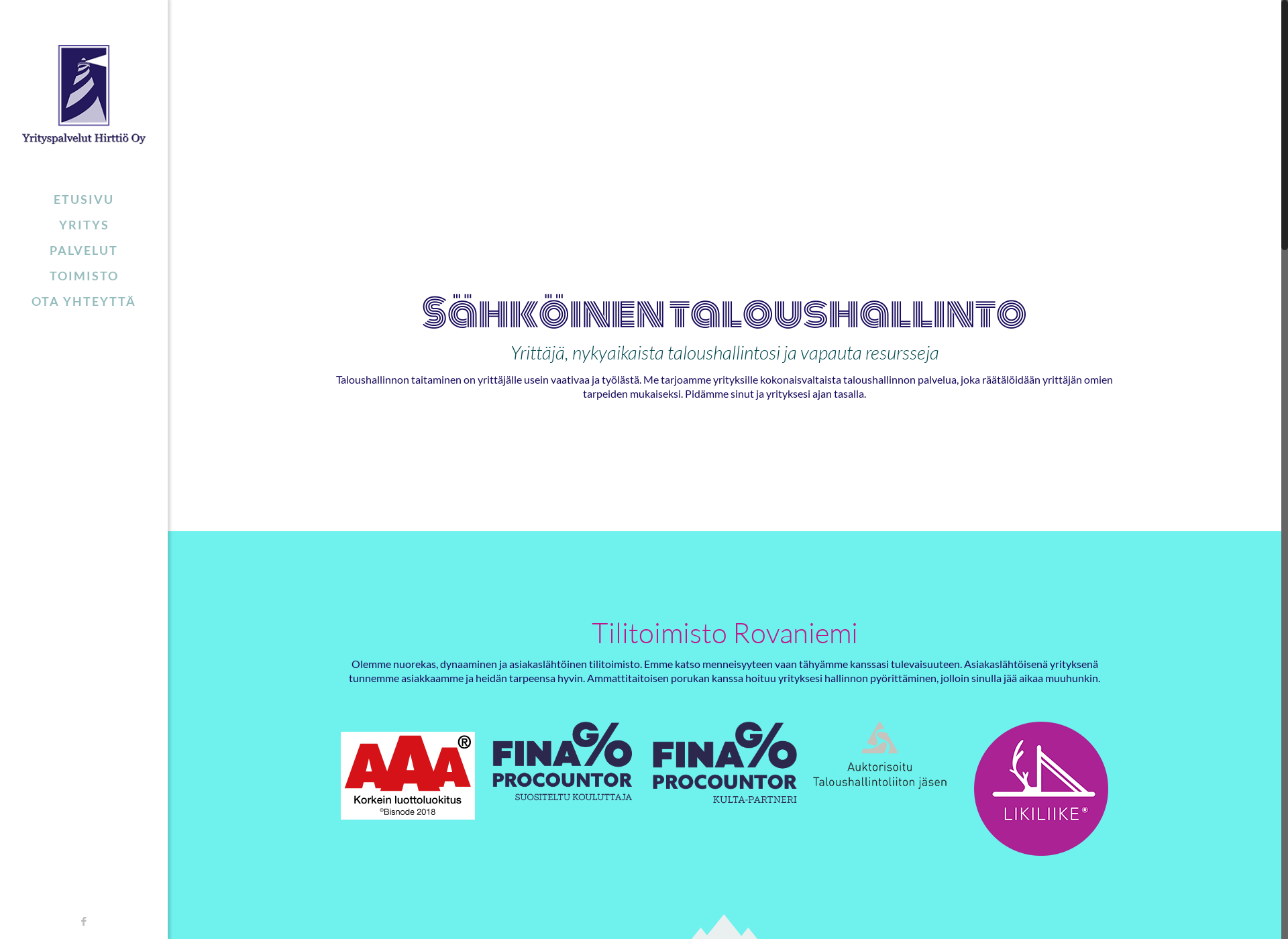 Skärmdump för yphirttio.fi