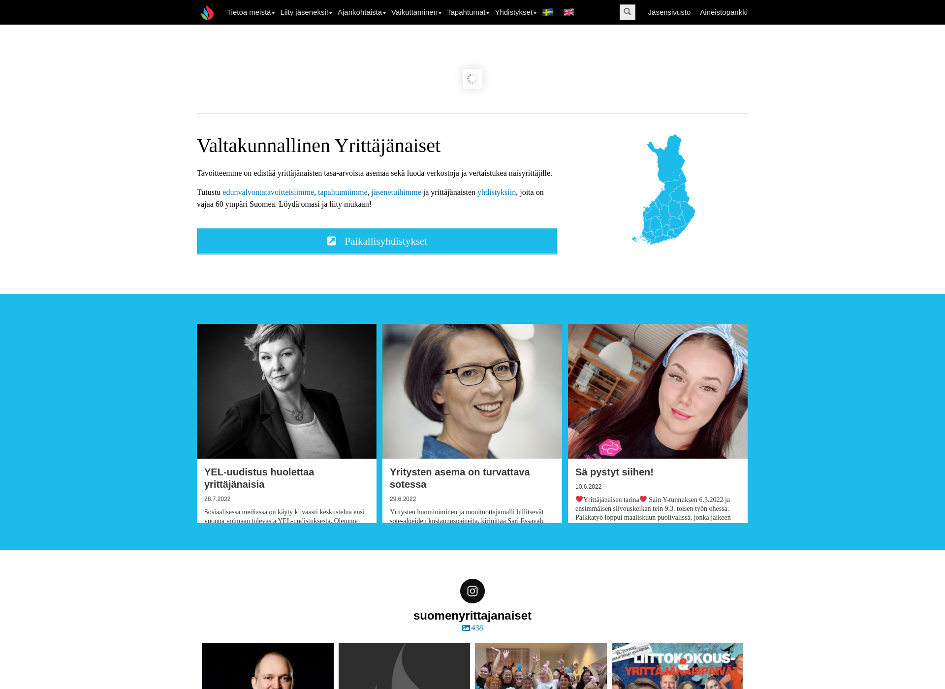 Screenshot for yrittajanaiset.fi