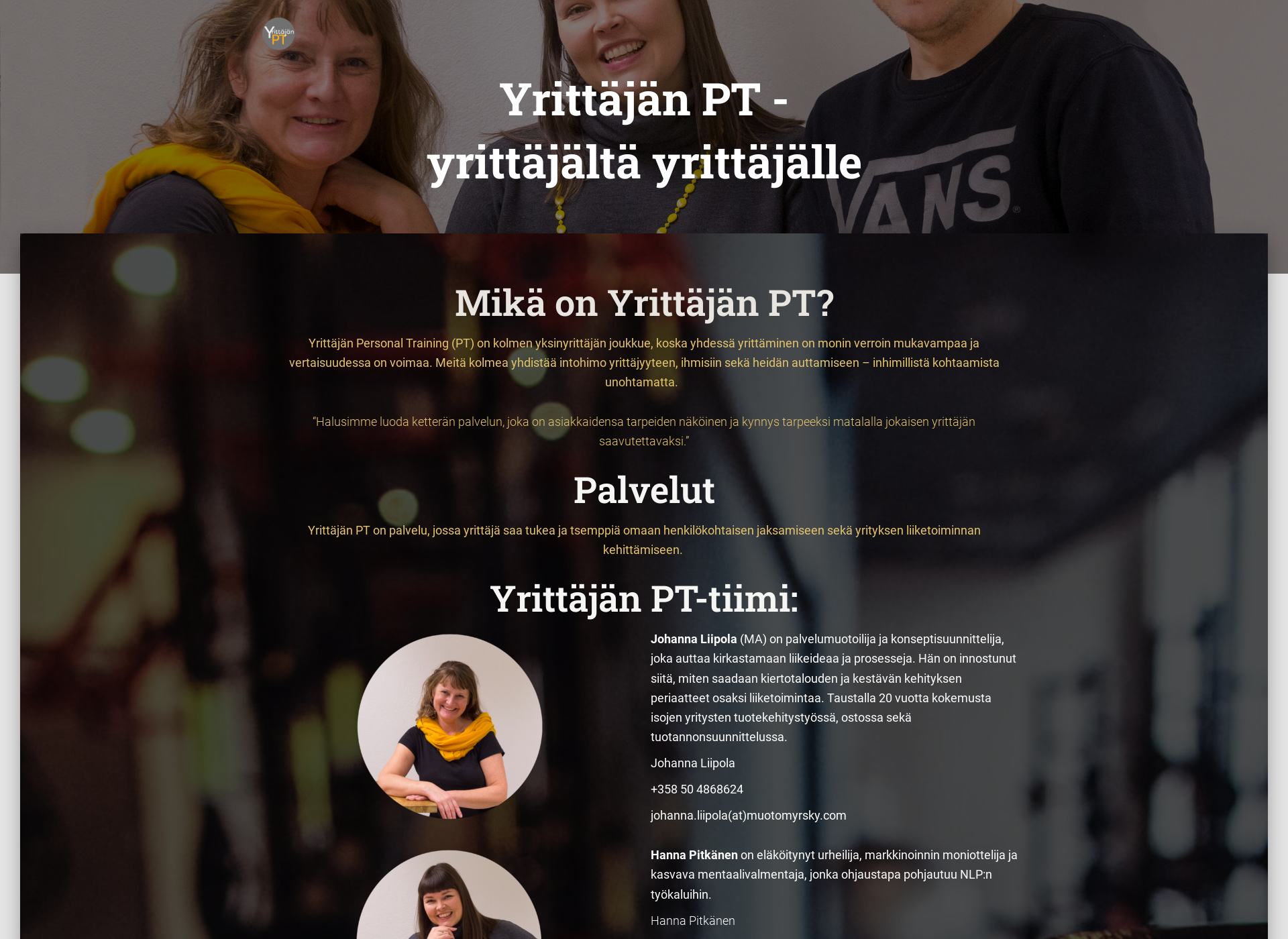 Screenshot for yrittajanpt.fi