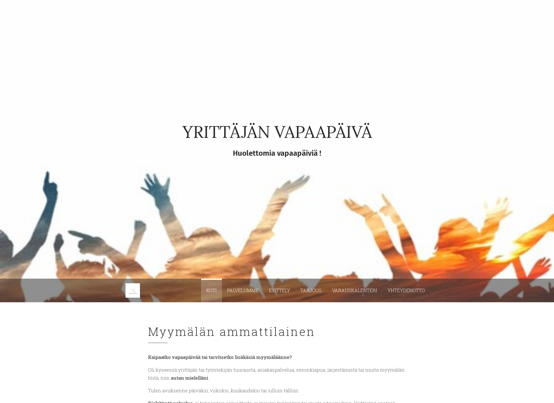 Screenshot for yrittajanvapaapaiva.fi