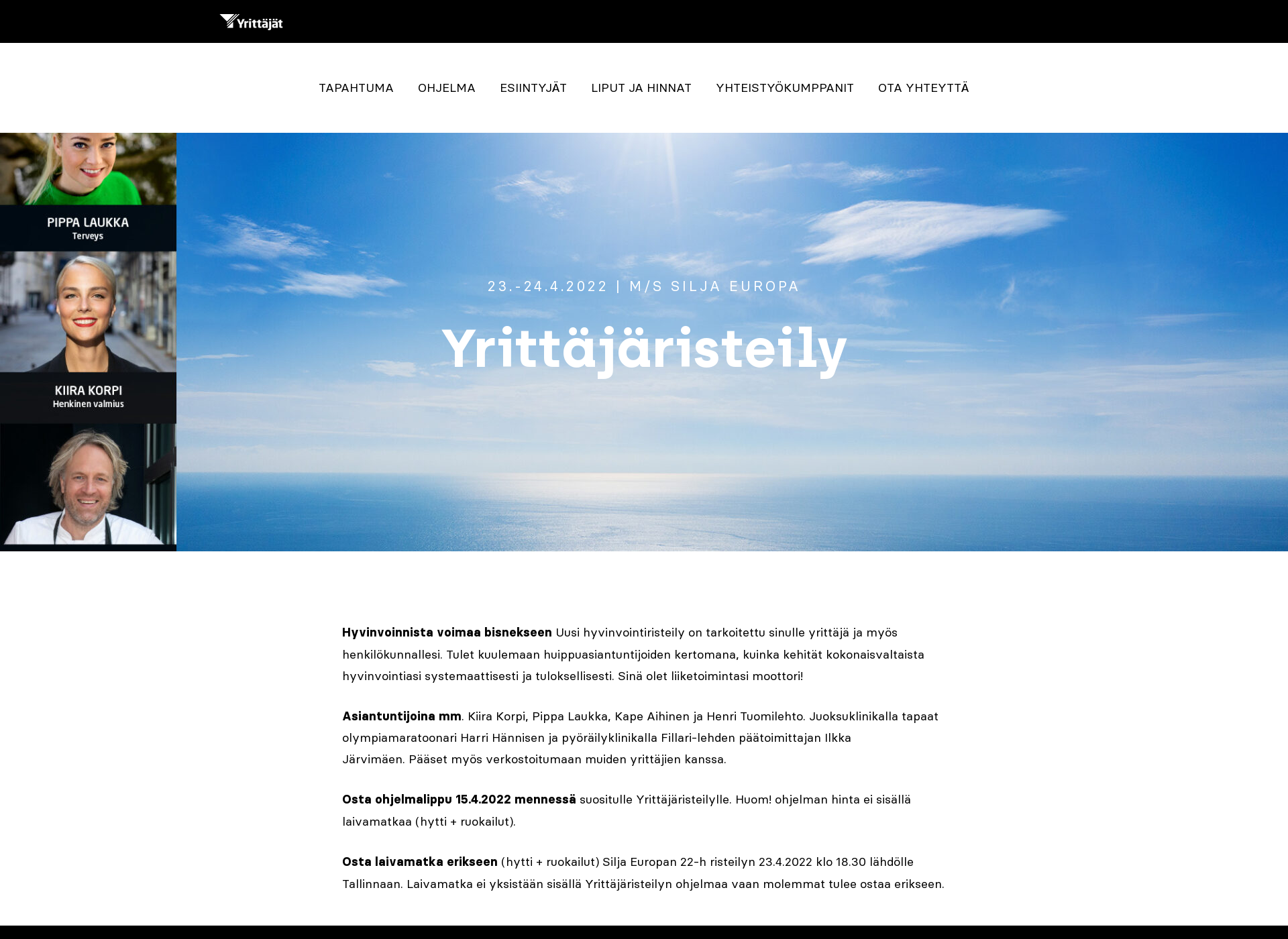 Screenshot for yrittajaristeily.fi