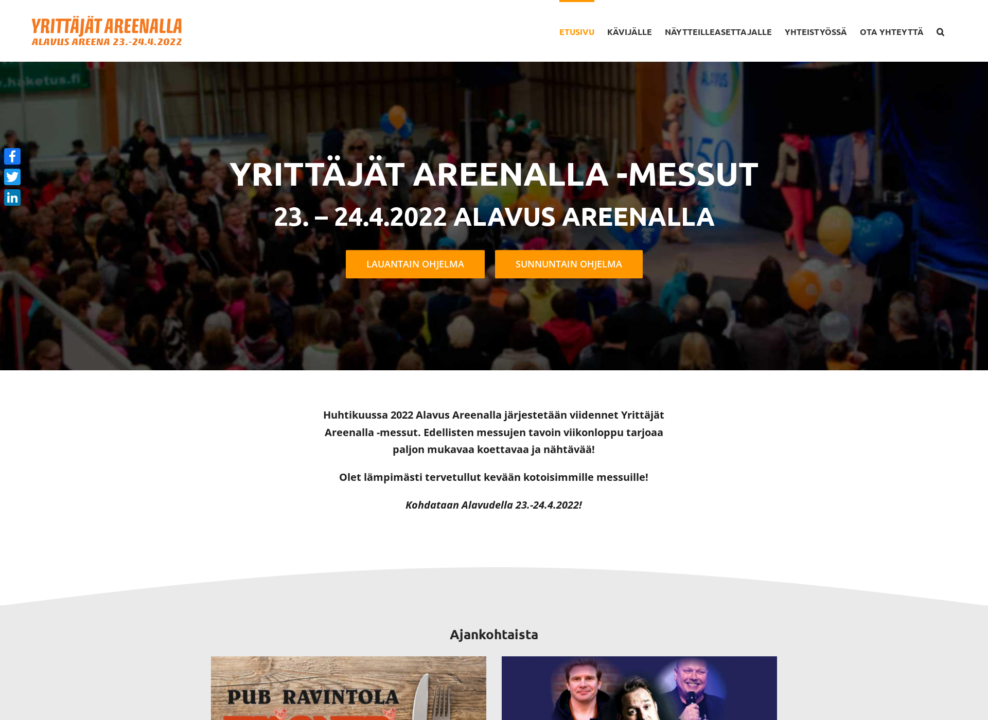 Screenshot for yrittajatareenalla.fi