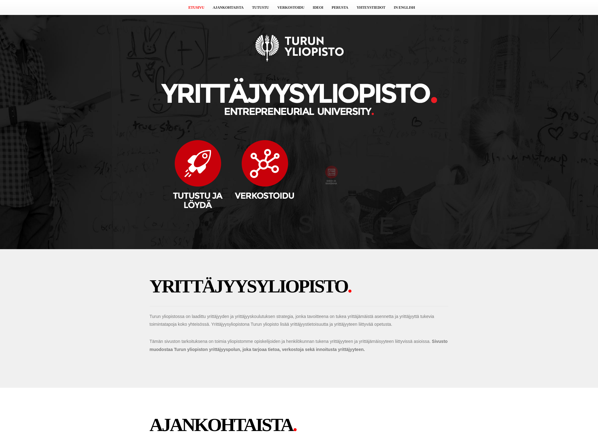 Näyttökuva yrittajyysyliopisto.fi