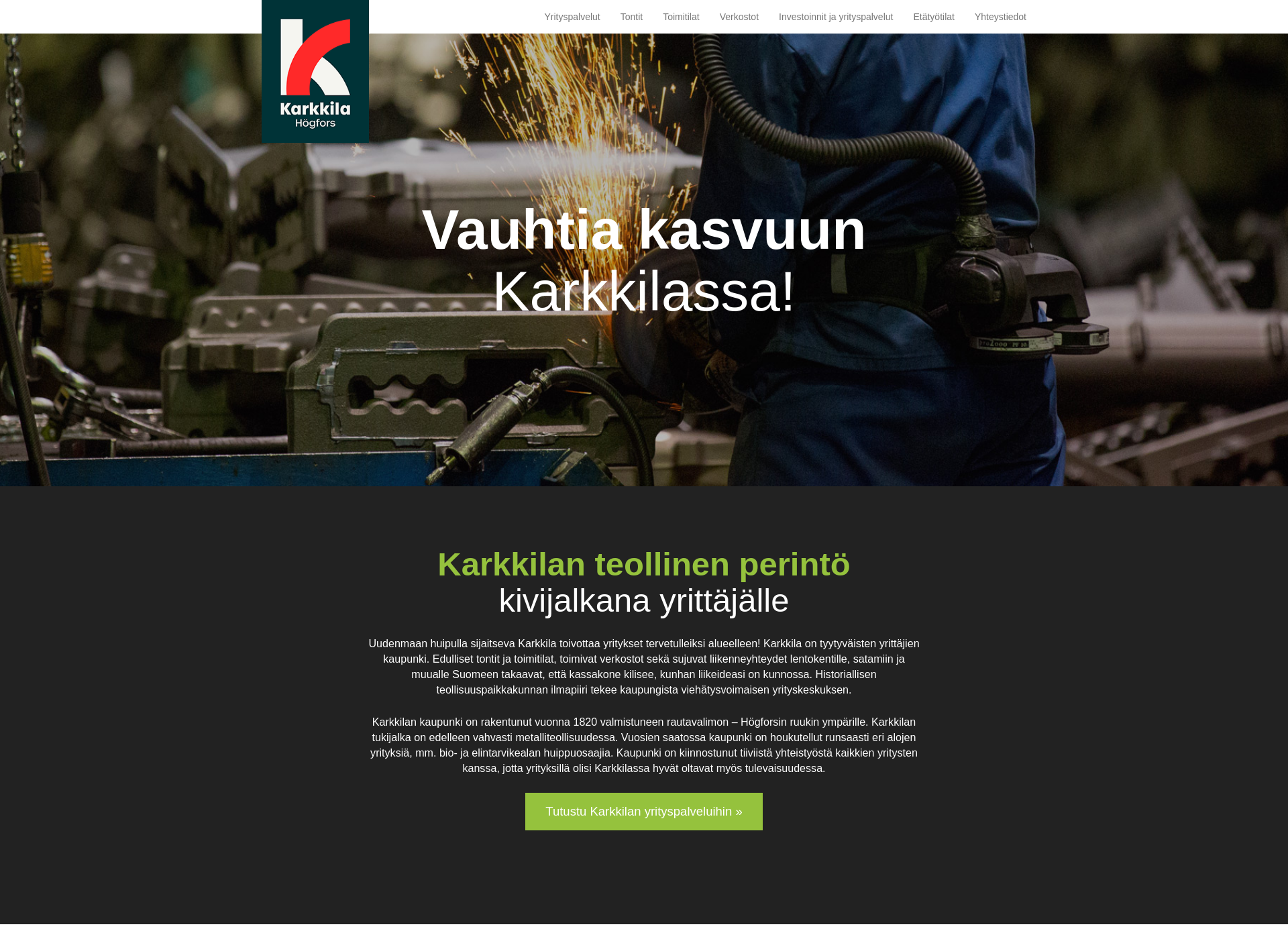 Screenshot for yrittäjänkarkkila.fi