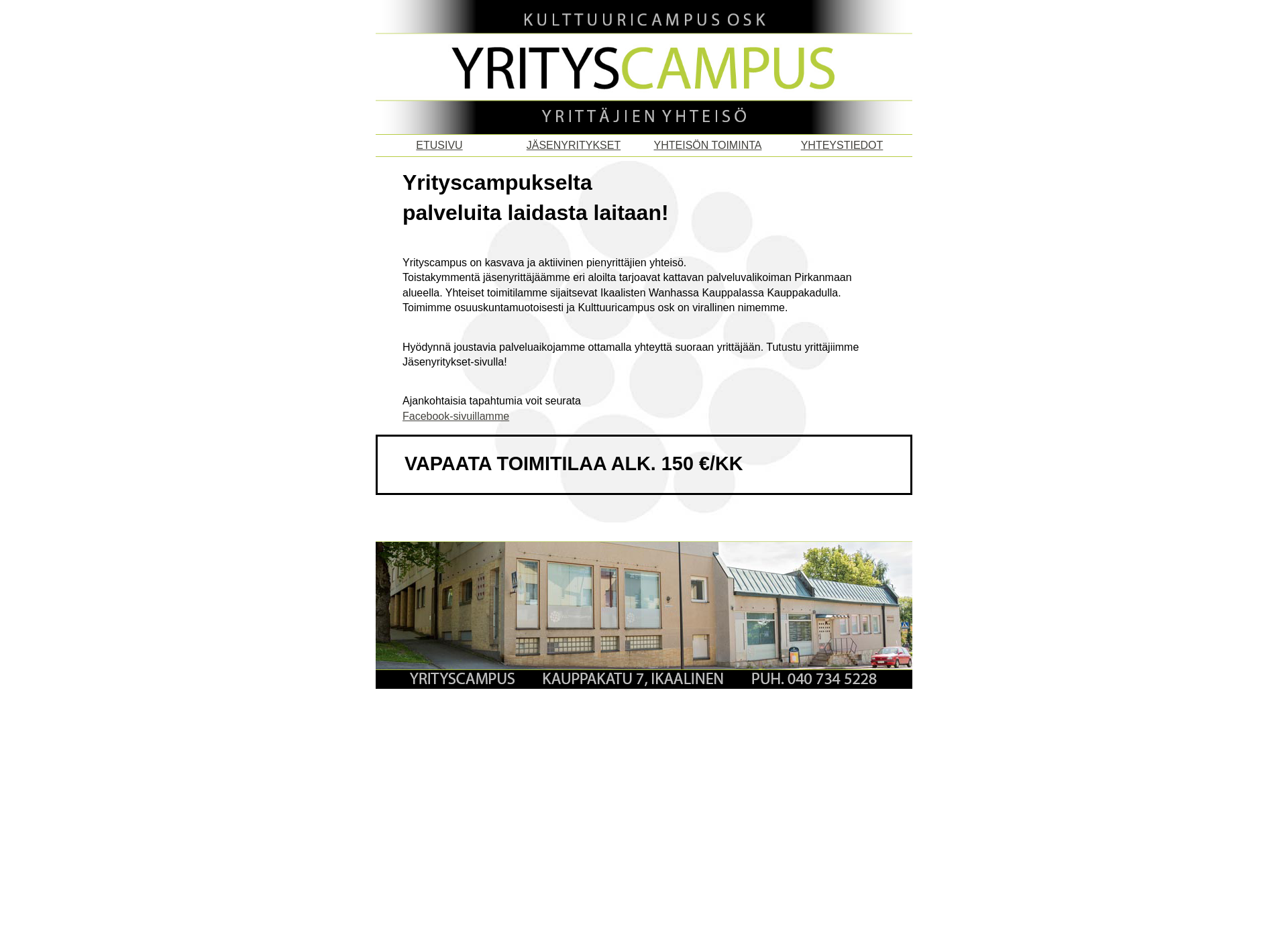Skärmdump för yrityscampus.fi