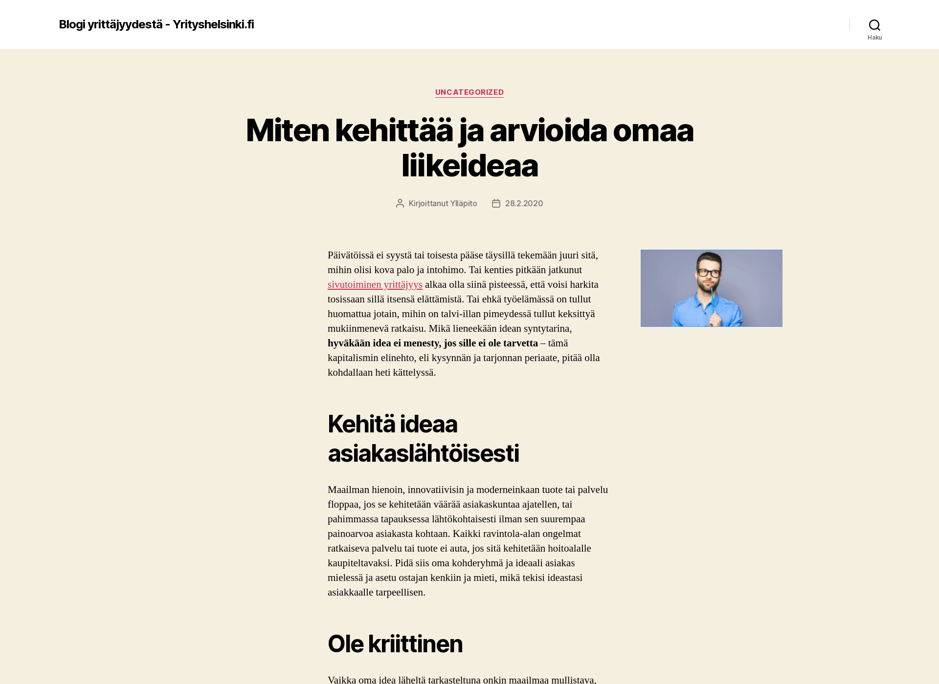 Skärmdump för yrityshelsinki.fi