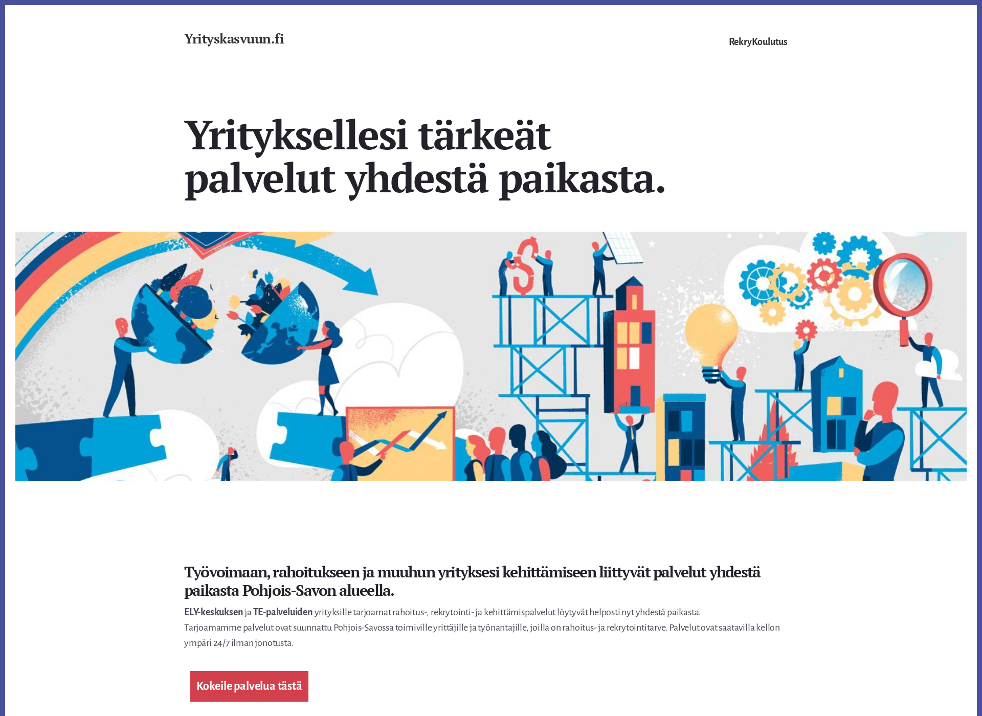 Skärmdump för yrityskasvuun.fi