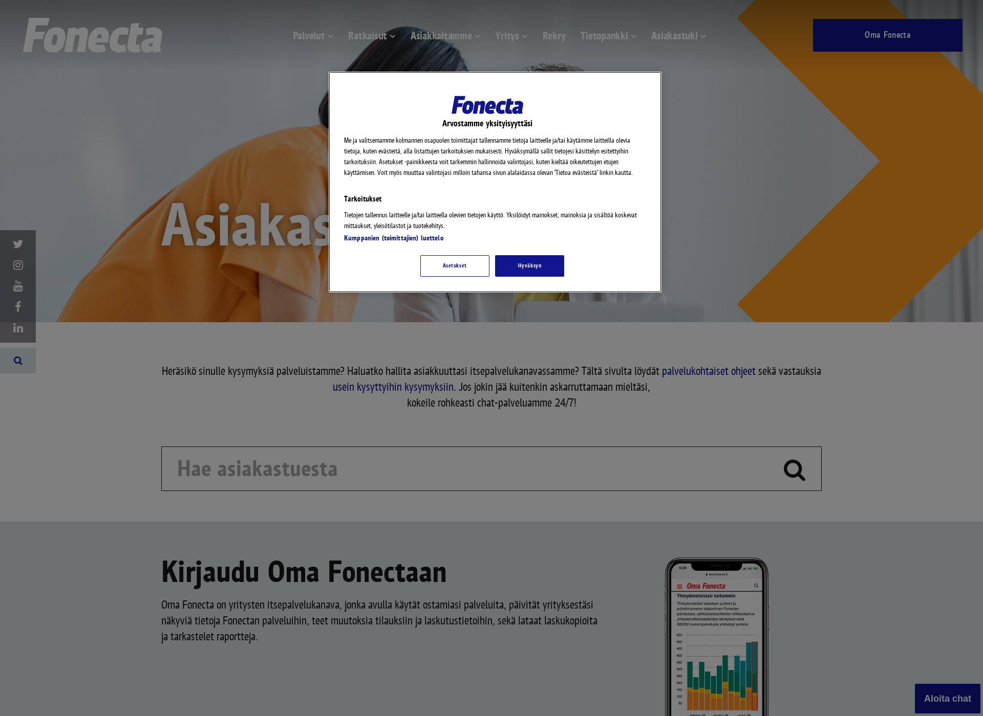 Skärmdump för yrityskotisivuohjeet.fi