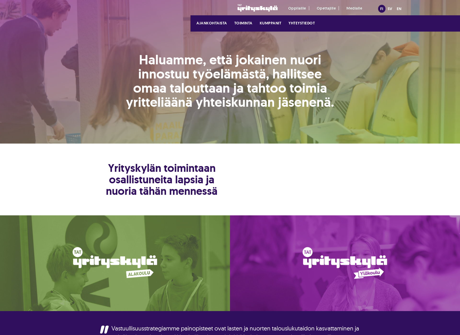 Skärmdump för yrityskyla.fi