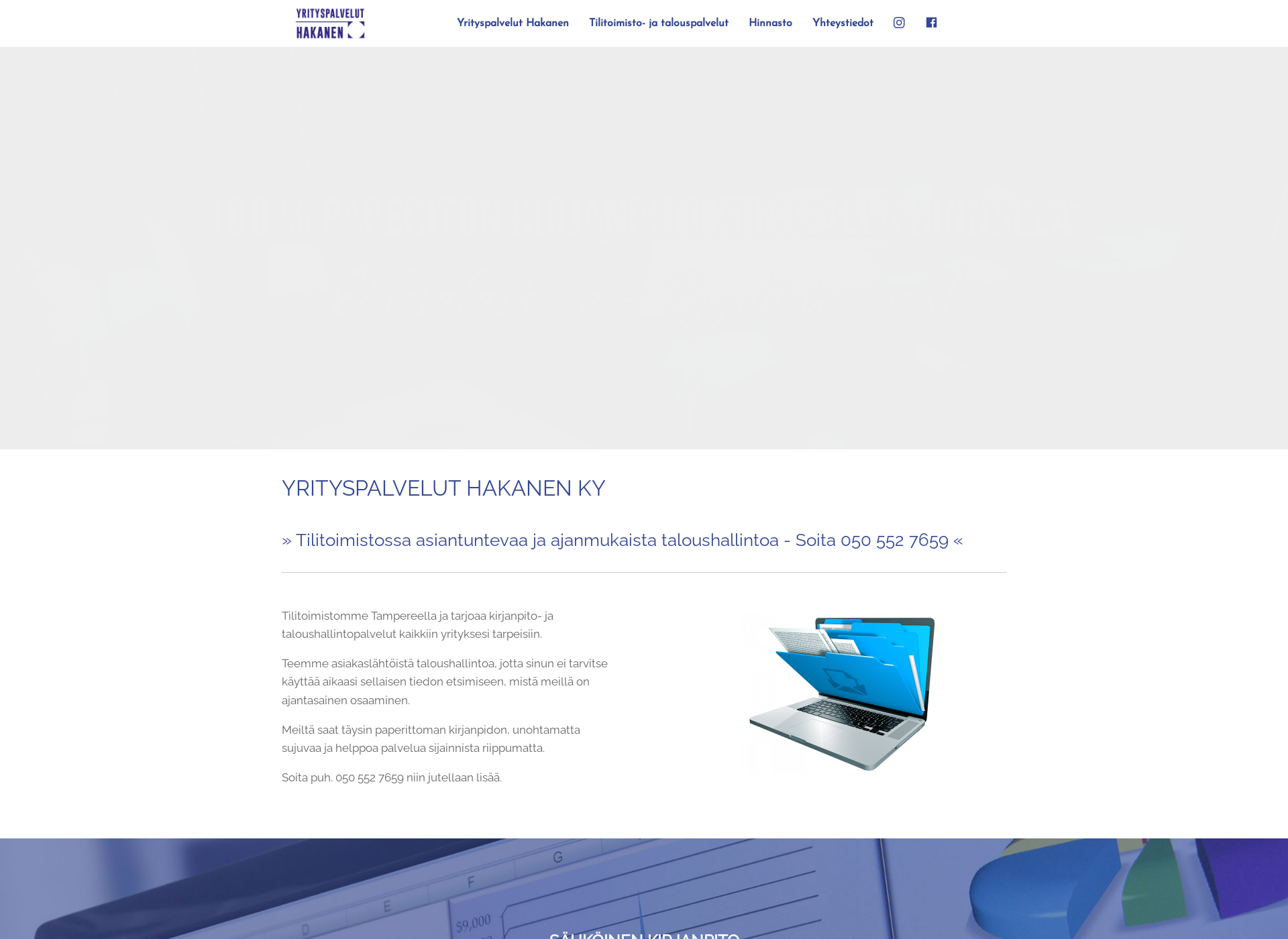 Screenshot for yrityspalveluthakanen.fi