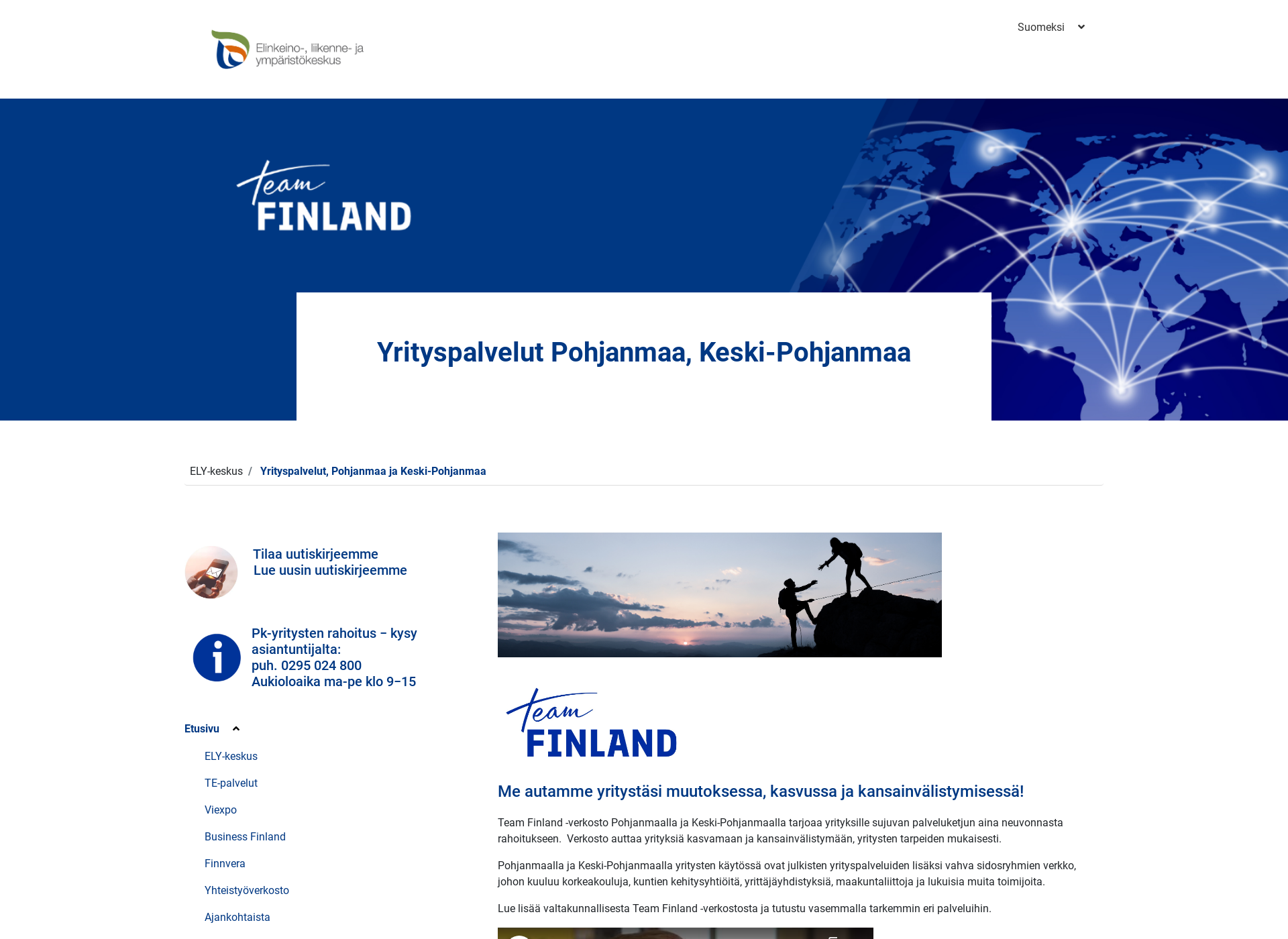 Screenshot for yrityspalvelutkeskipohjanmaa.fi