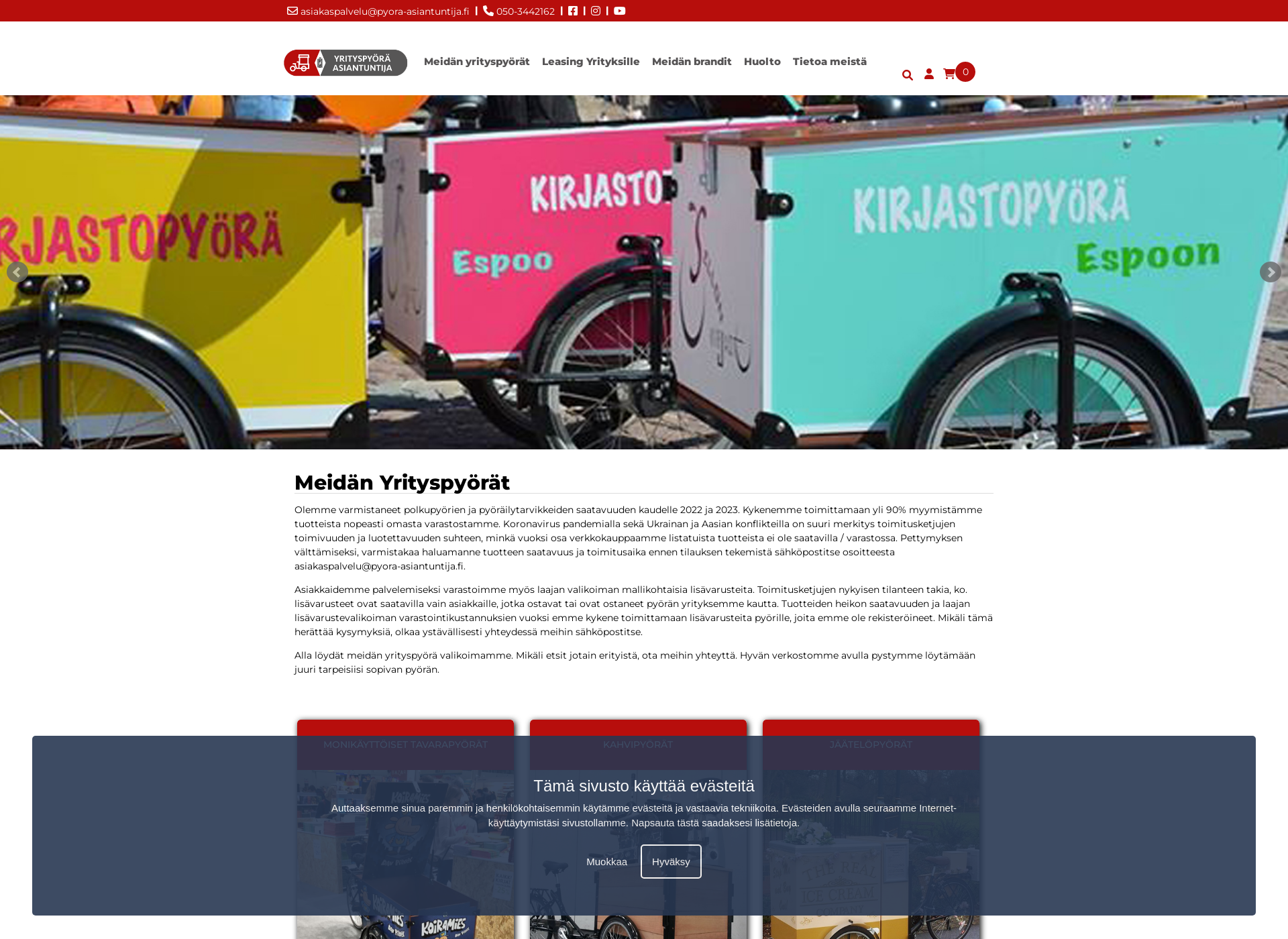 Screenshot for yrityspyorat.fi