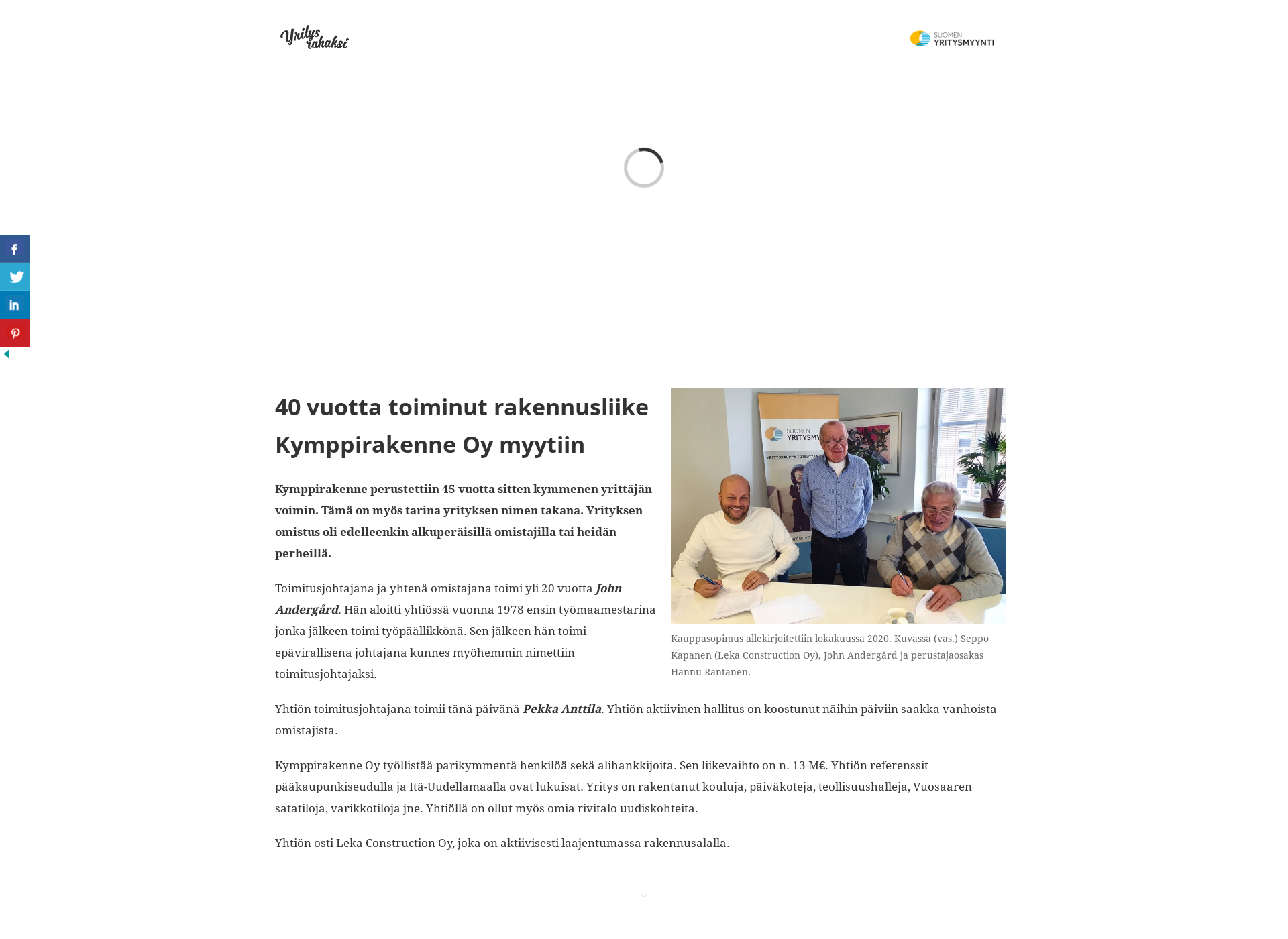 Skärmdump för yritysrahaksi.fi