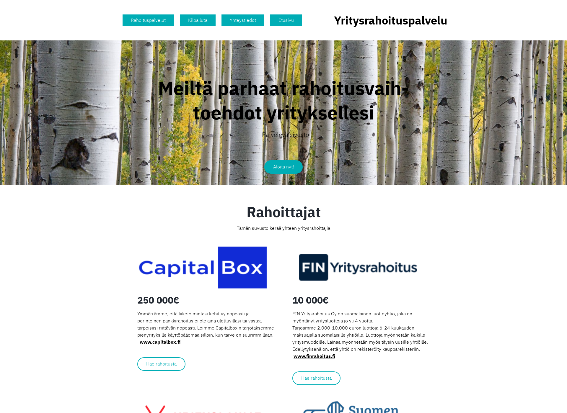 Screenshot for yritysrahoituspalvelu.fi