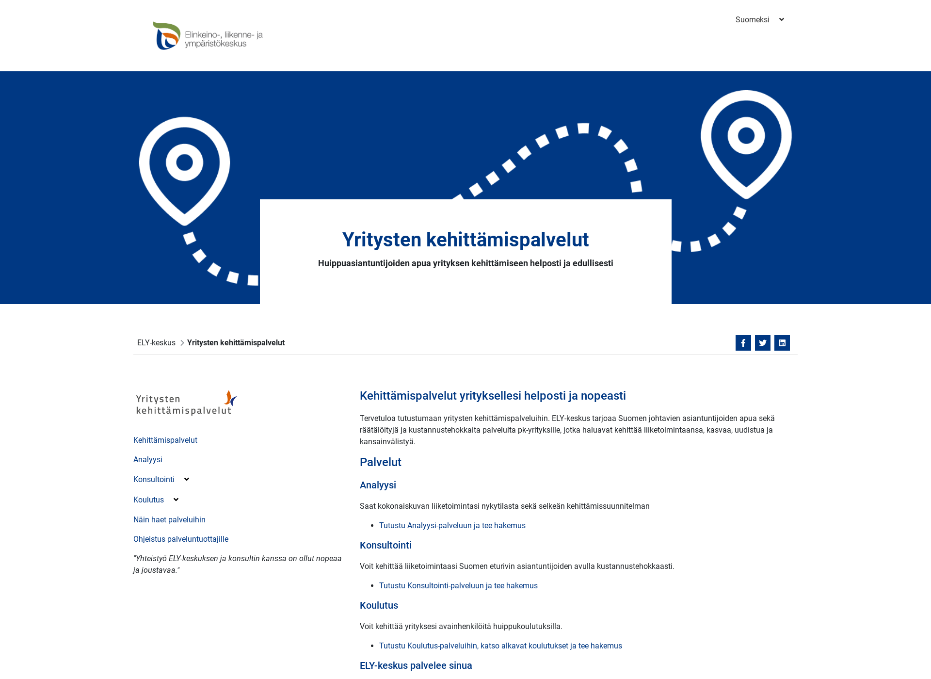 Screenshot for yritystenkehittamispalvelut.fi