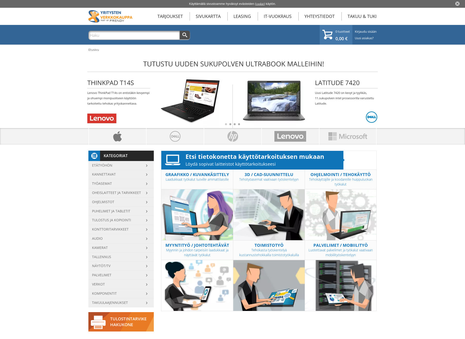 Screenshot for yritystenverkkokauppa.fi