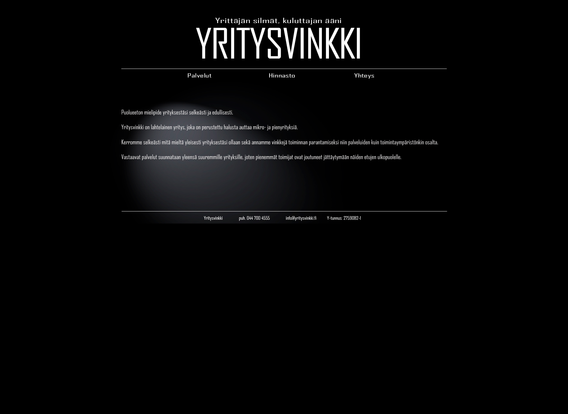 Skärmdump för yritysvinkki.fi