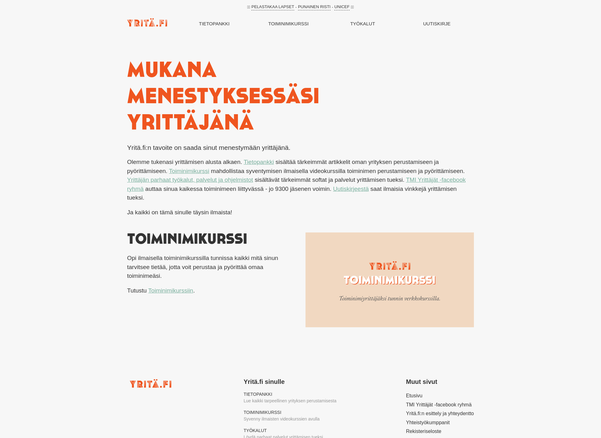 Screenshot for yritä.fi