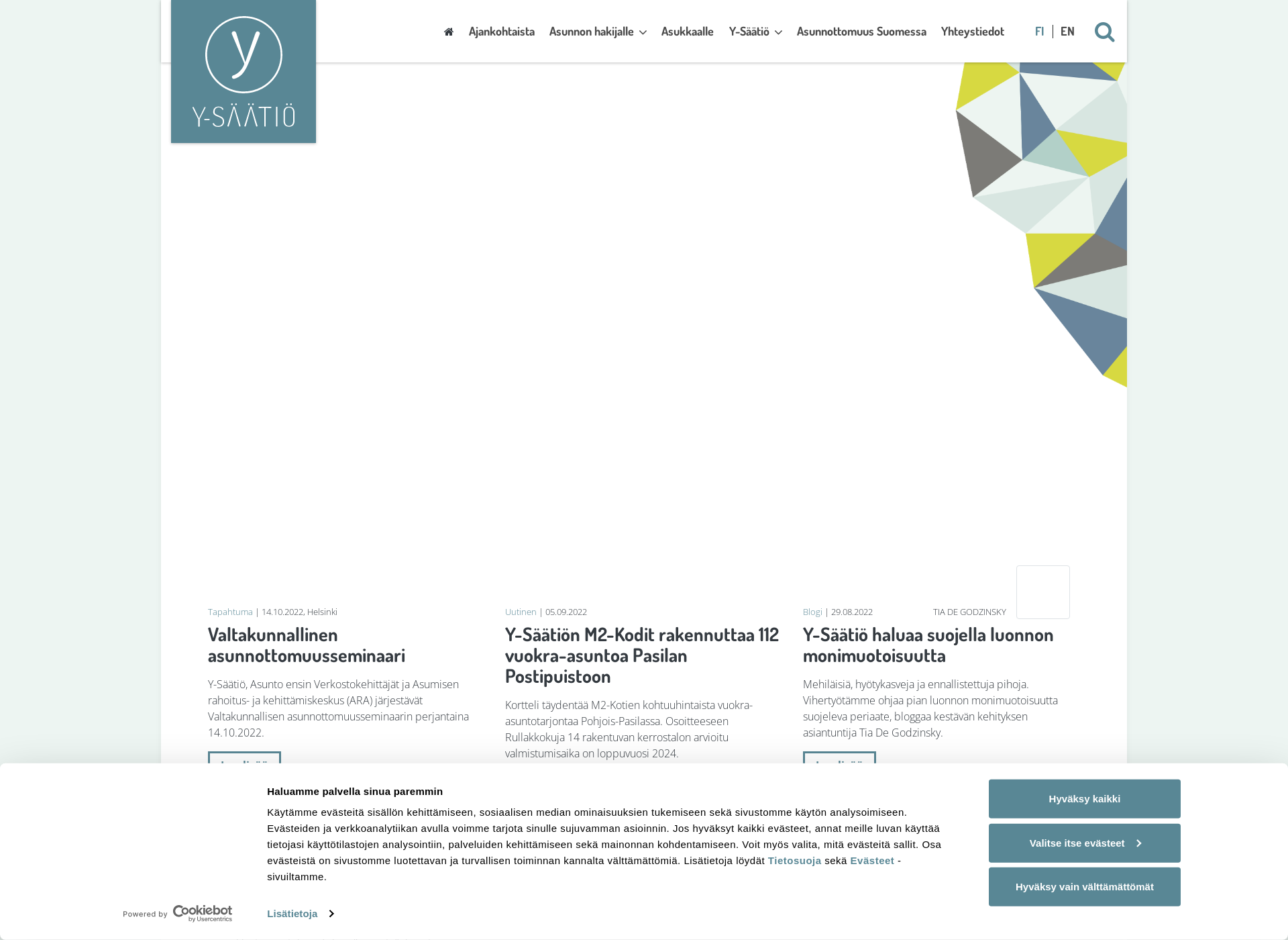 Skärmdump för ysaatio.fi