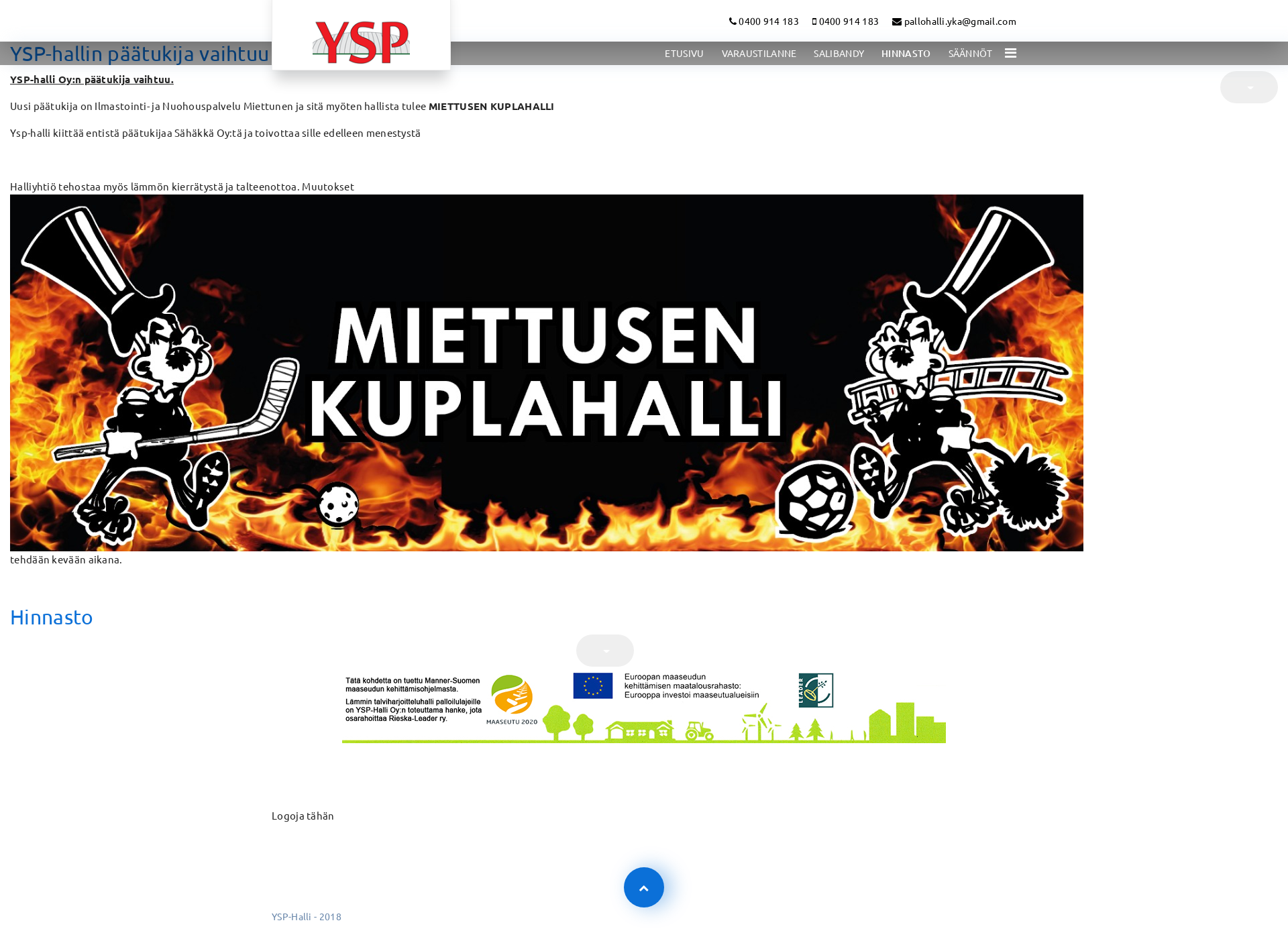 Screenshot for ysphalli.fi