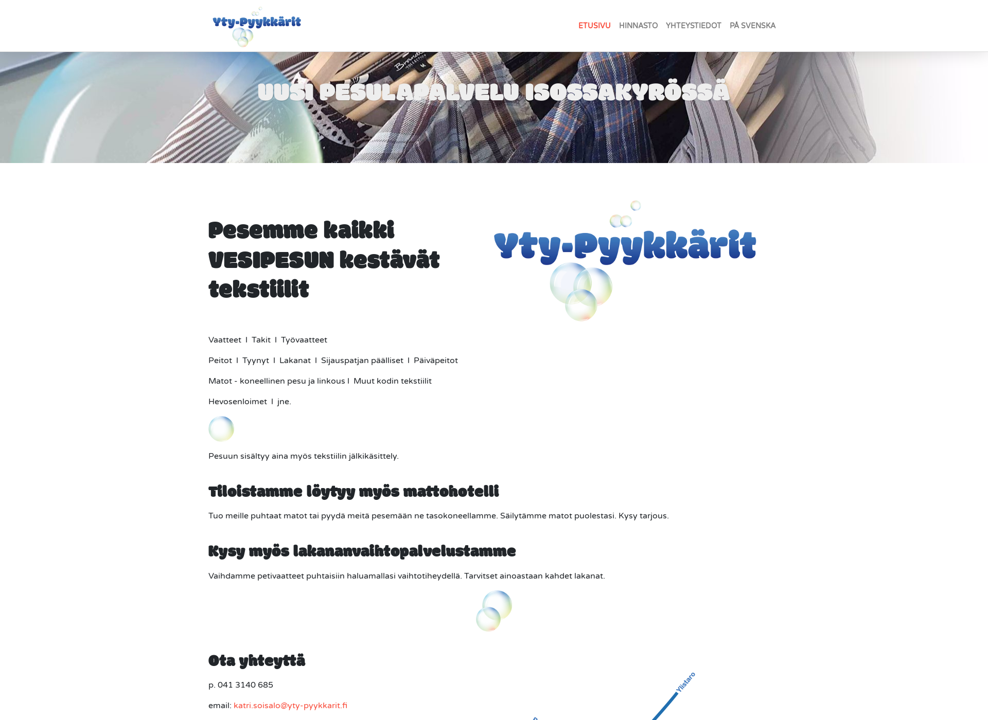 Skärmdump för yty-pyykkarit.fi