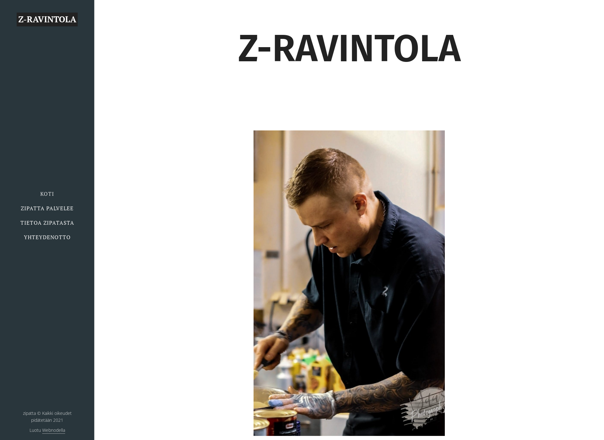 Skärmdump för z-ravintola.fi