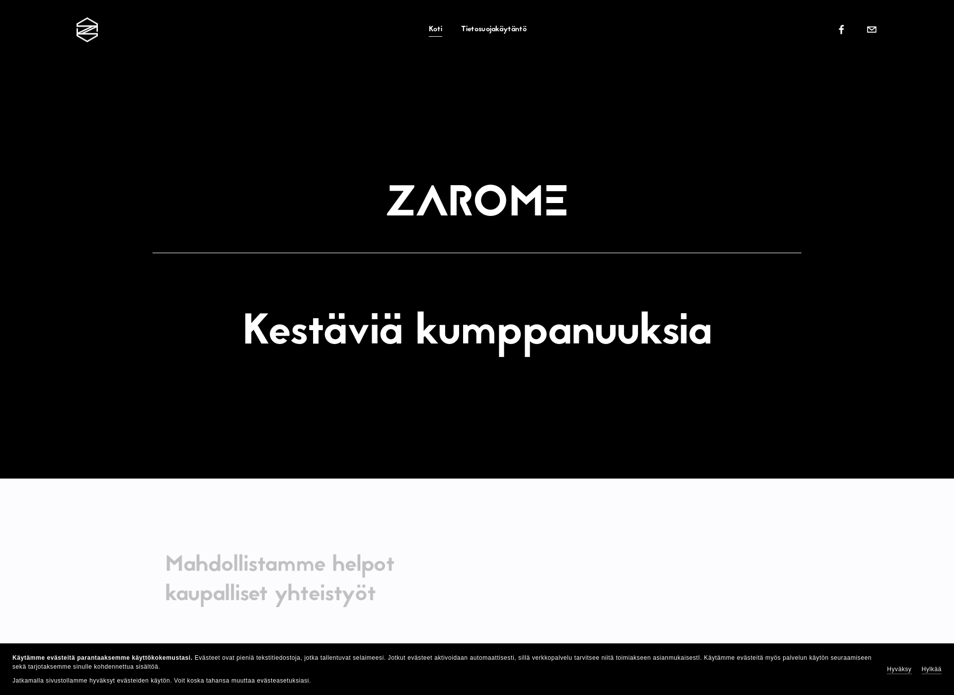 Skärmdump för zarome.fi