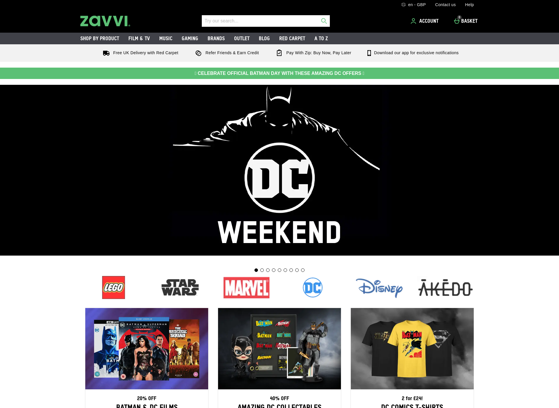 Skärmdump för zavvi.fi