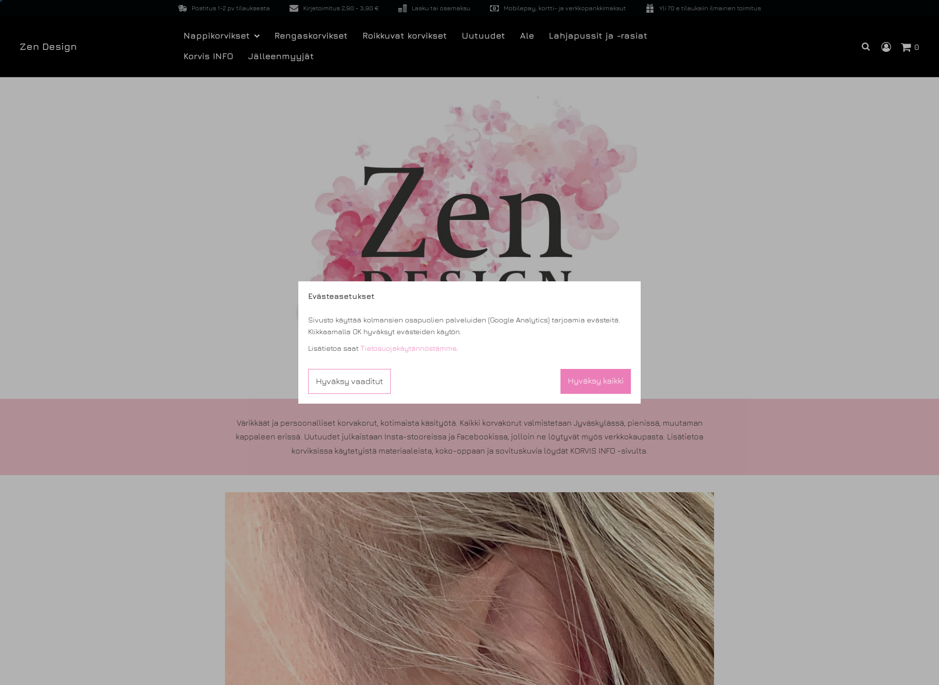 Skärmdump för zendesign.fi