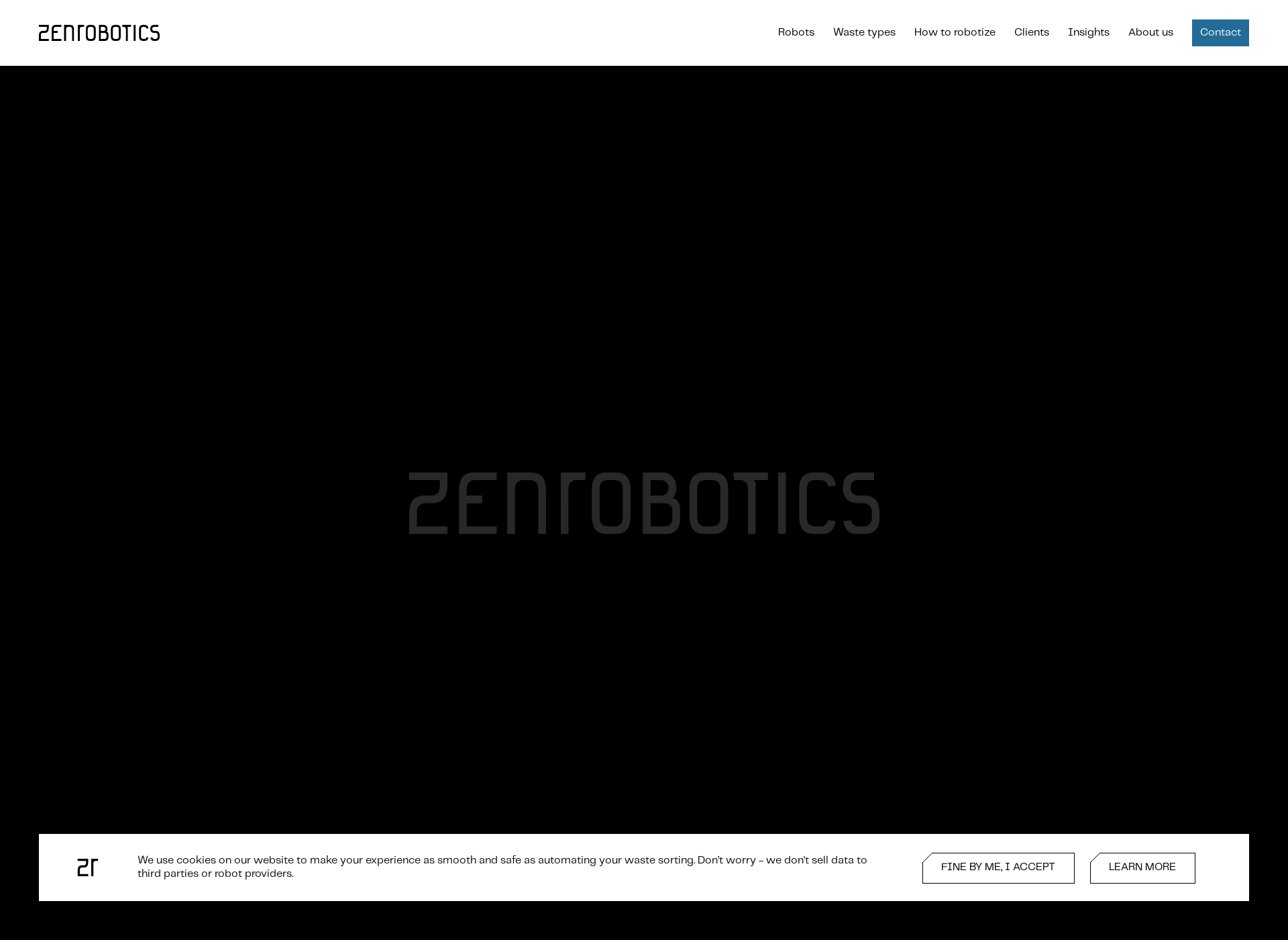 Skärmdump för zenrobotics.com